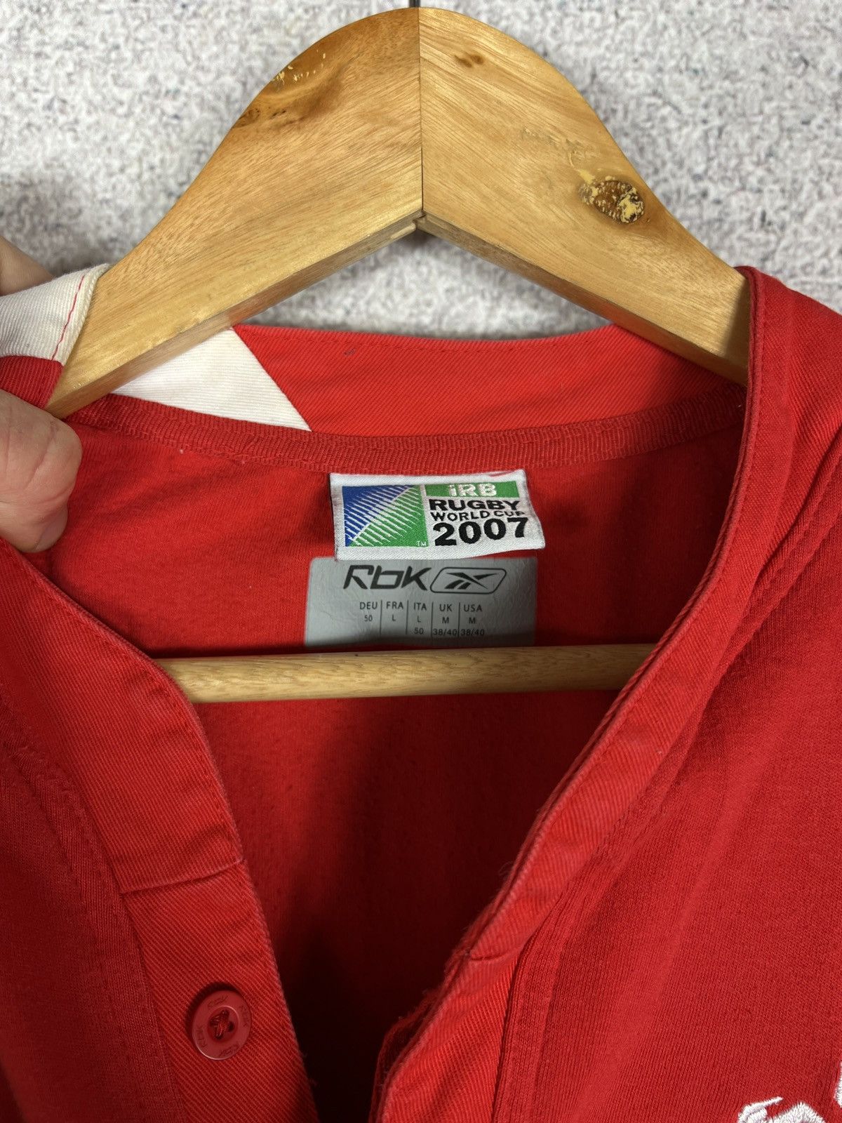 Reebok Reebok Wales Rugby Union Jersey Home 2007 World Cup Shirt Size US M / EU 48-50 / 2 - 6 Thumbnail