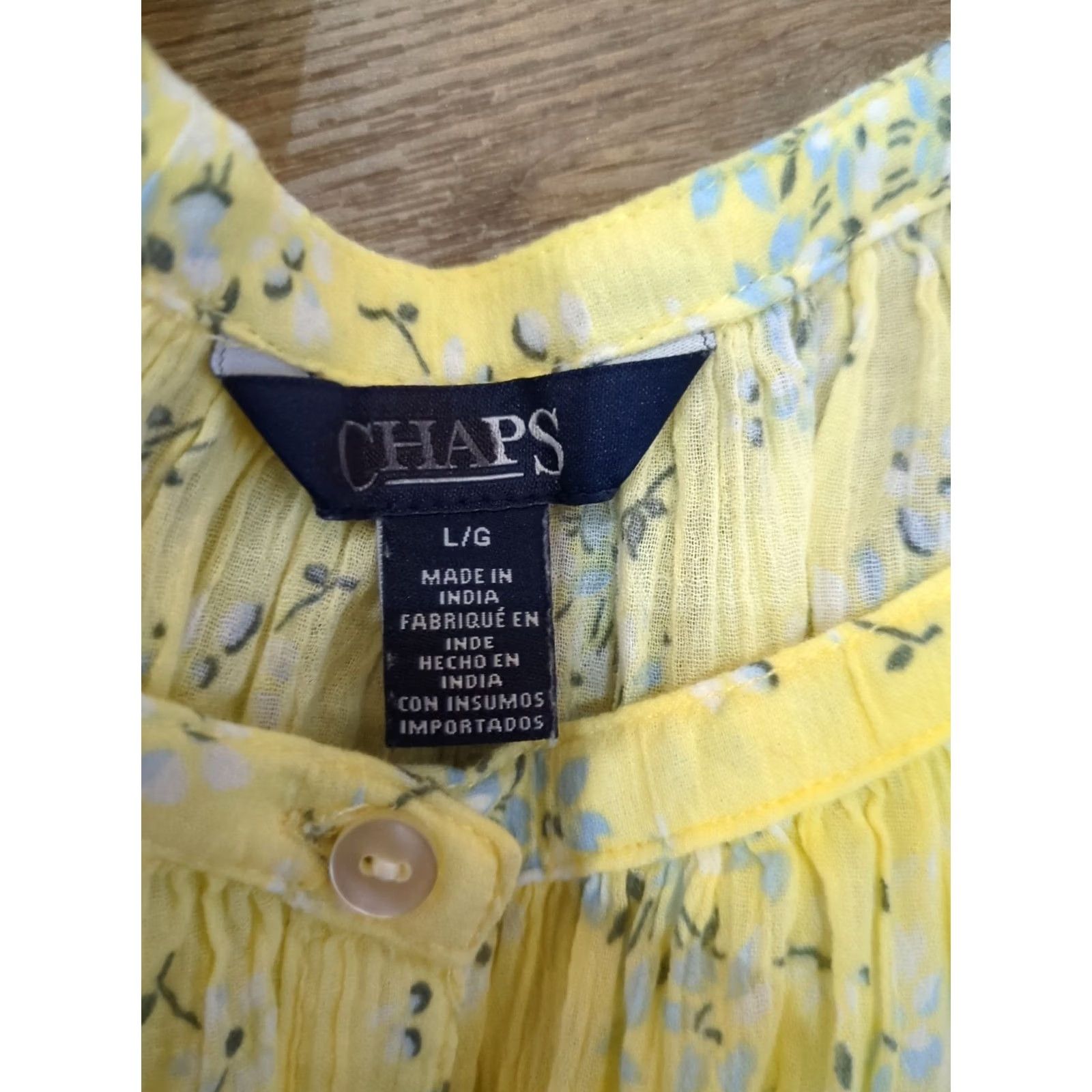Chaps Chaps Shirt Womens Large Multicolor Floral Long Sleeve Button-Down Yellow Size L / US 10 / IT 46 - 3 Thumbnail