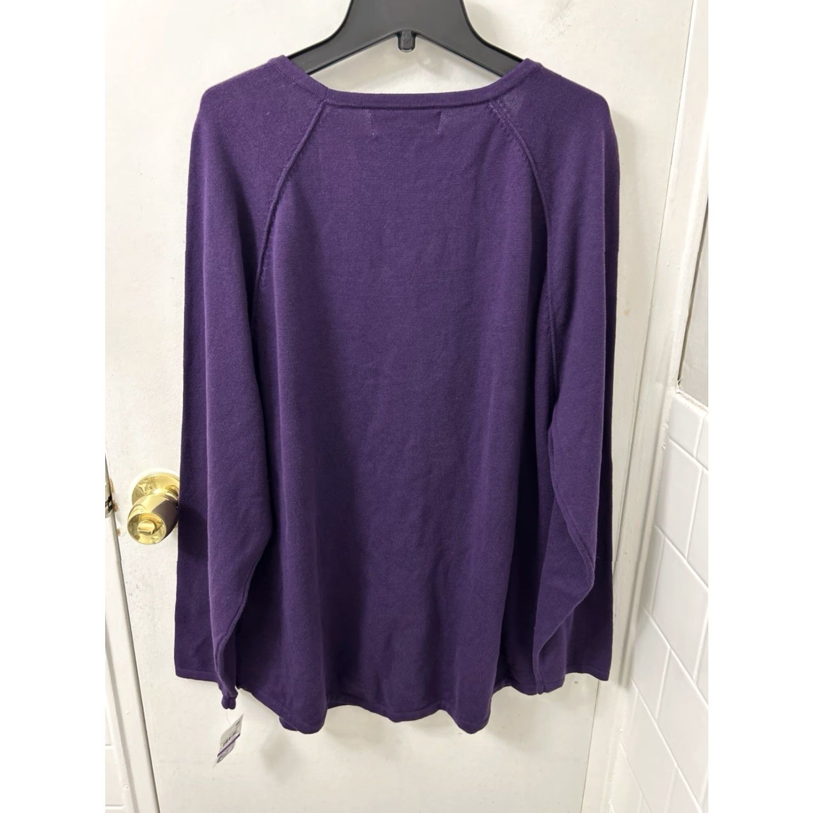 Vintage VINTAGE Karen Scott Sweater Womens 2XL Purple Dynasty Crew Neck Knit Cotton NWT Raglan Long Sleeve Pullover Curve Hem Casual Shirt Size XXL / US 16-18 / IT 52-54 - 7 Thumbnail