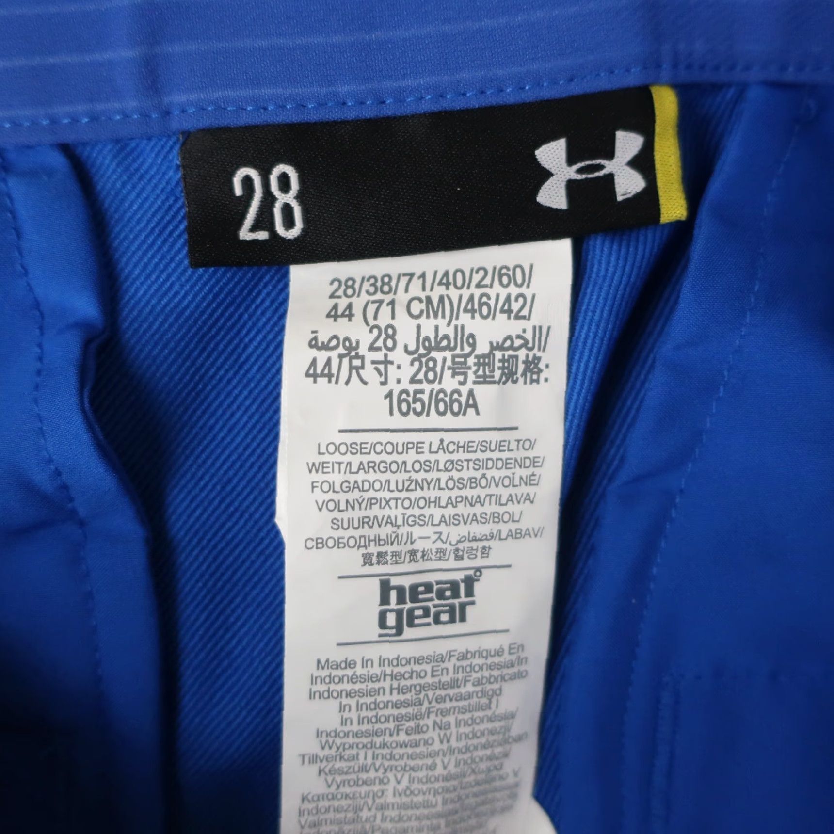 Under Armour Under Armour Shorts Men 28 Blue Striped HeatGear Performance Stretch Long Inseam Chino Casual Loose Breathable Lightweight Inseam 12 in 28 in Mens Size US 28 / EU 44 - 3 Thumbnail