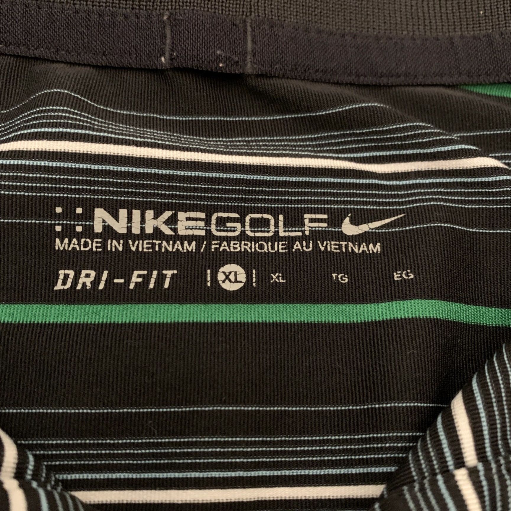 Nike NIKE Golf Dri-Fit Polo Shirt Striped Black Green Size XL Mens Size US XL / EU 56 / 4 - 2 Thumbnail