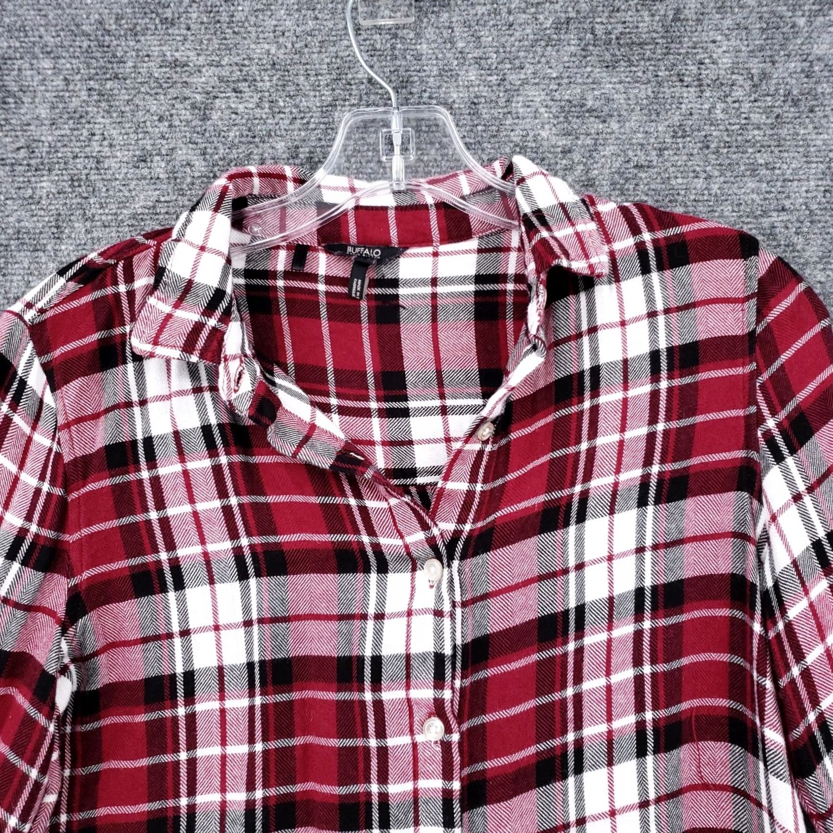 Buffalo David Bitton Buffalo by David Bitton Shirt Womens S Red Plaid Button-Up Long Sleeve Casual Viscose Rayon Size S / US 4 / IT 40 - 6 Thumbnail
