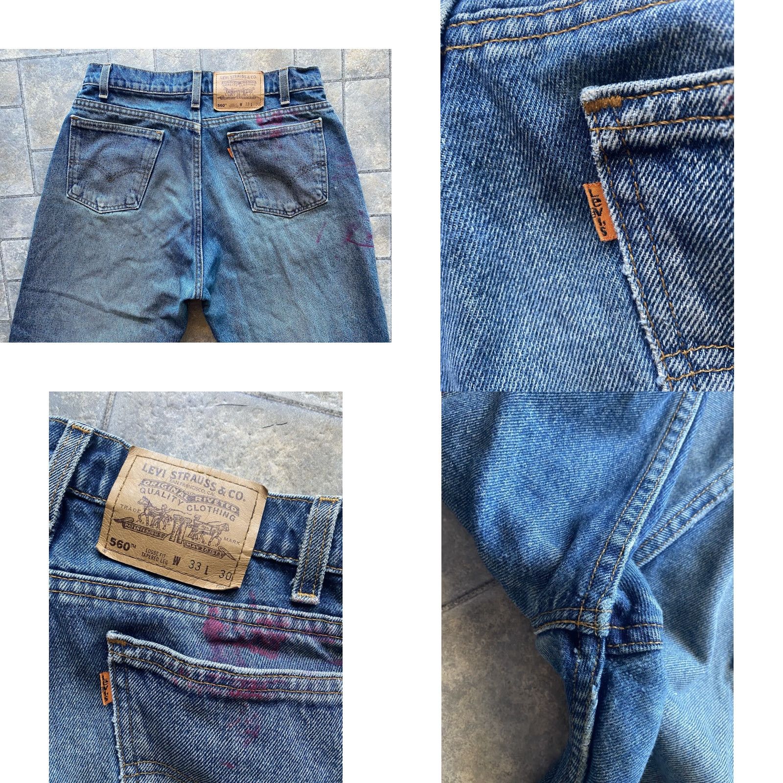 Levi's VINTAGE Levi's 560 Jeans Men 33 Inseam 30 Damaged Flaws Made In USA Blue Pants Size US 33 - 10 Thumbnail