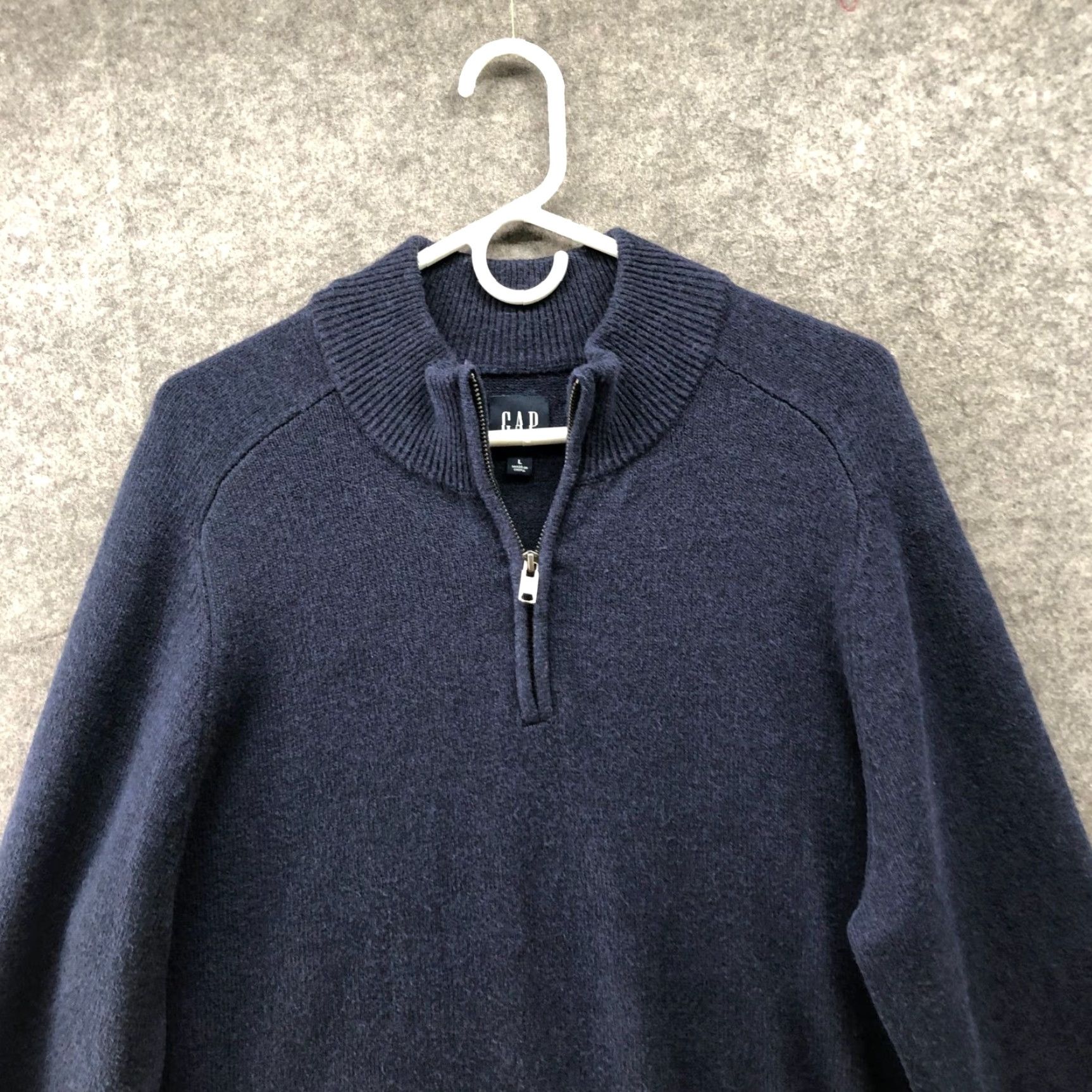 Gap Gap CashSoft Half Zip Pullover Mens L Navy Blue Sweater 1/4 Zip Stretch Size US L / EU 52-54 / 3 - 3 Thumbnail