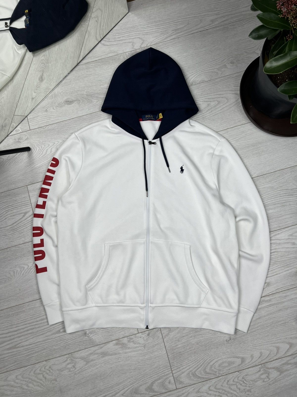 Polo Ralph Lauren × Vintage Vintage 90s Polo Ralph Lauren Pony Zip Up Hooded Sweatshirt Size US XL / EU 56 / 4 - 1 Thumbnail