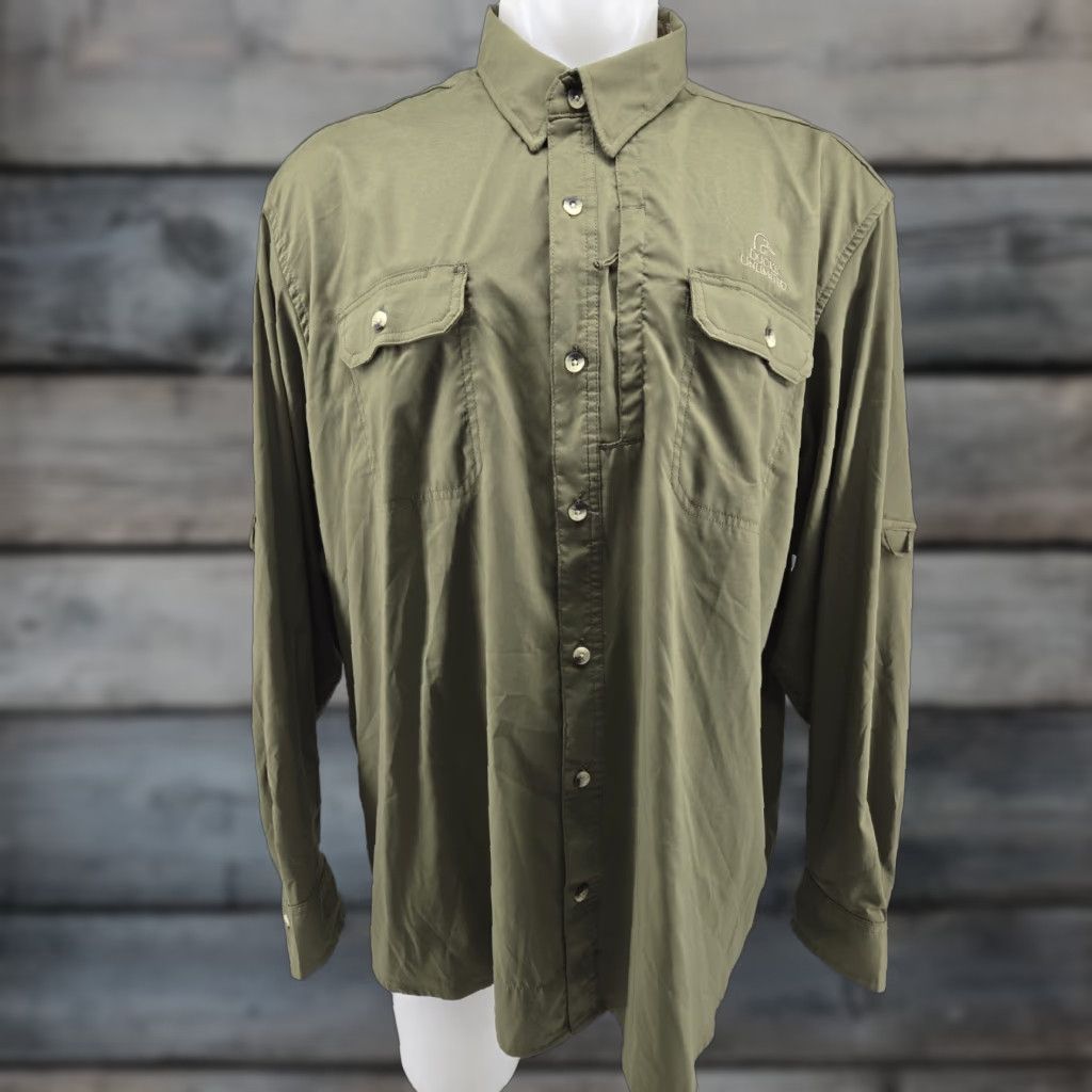Vintage Ducks Unlimited Shirt Button Up Long Sleeve Lightweight Stretch Green Men's 2XL Size US XXL / EU 58 / 5 - 1 Thumbnail