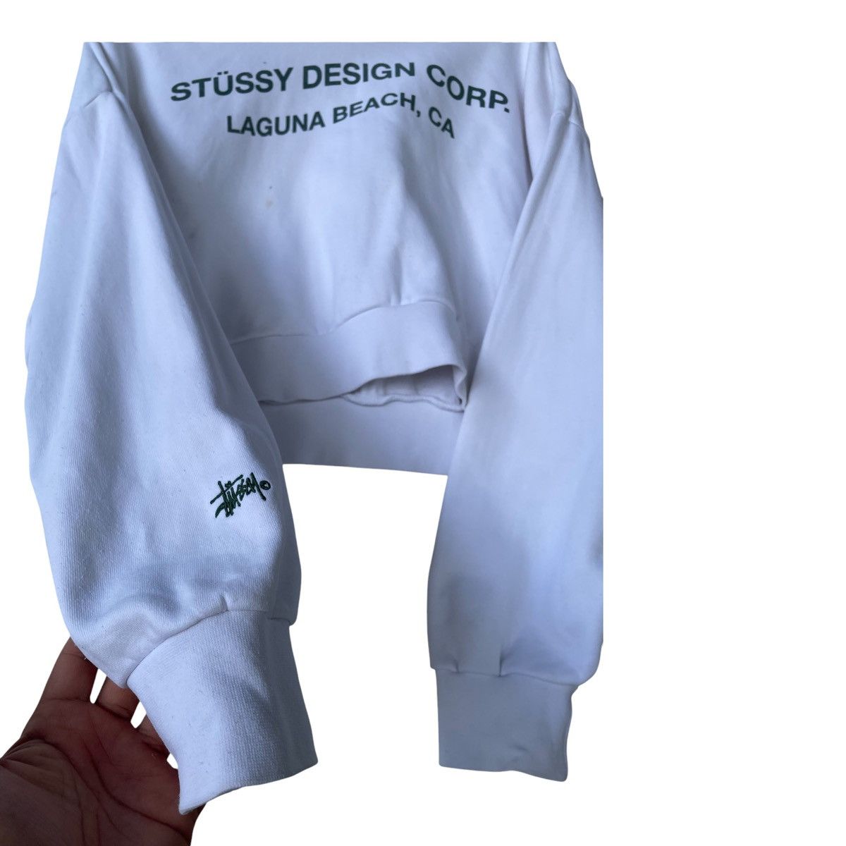 Stussy × Vintage Stussy Crop Top Hoodie Size L / US 10 / IT 46 - 5 Thumbnail