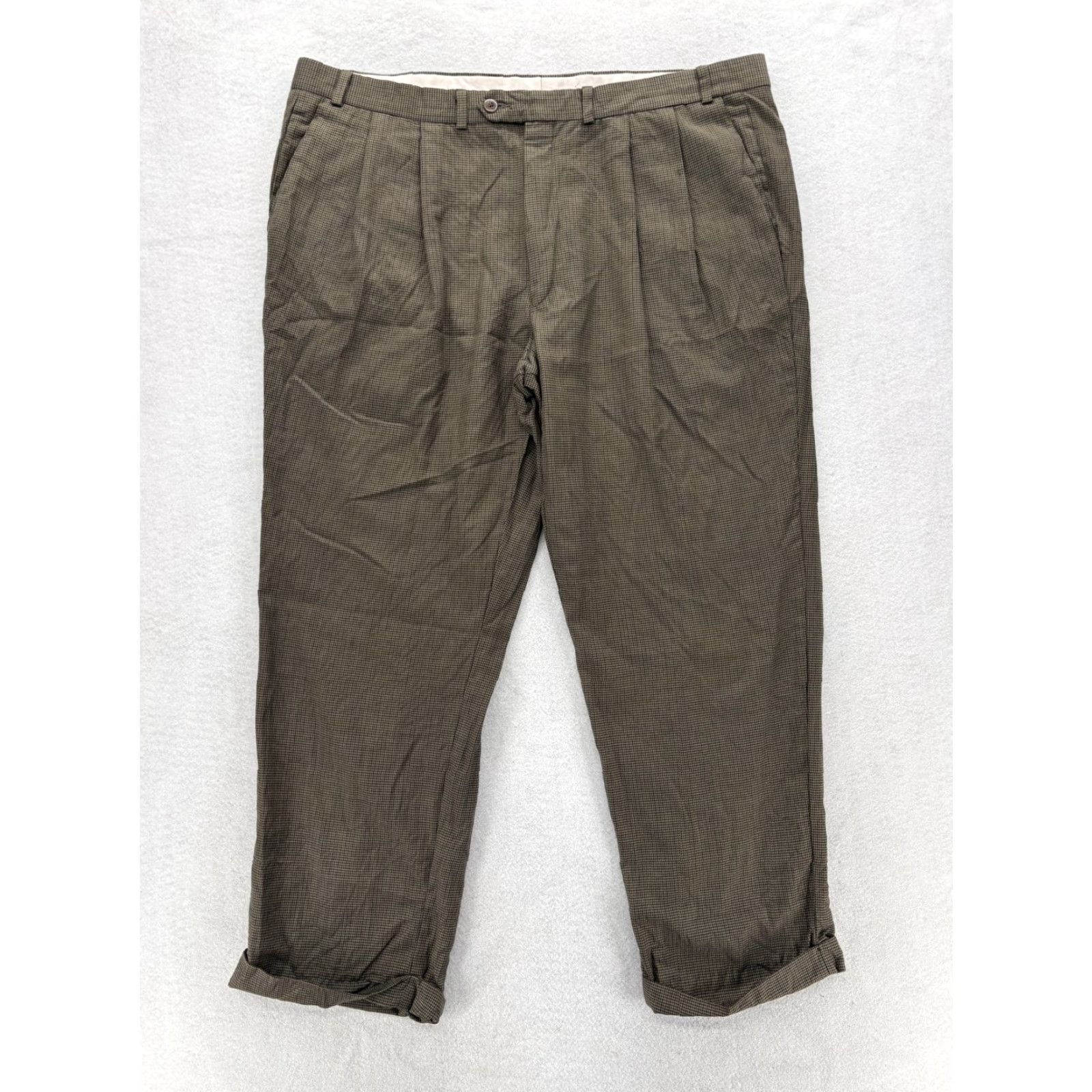 Polo Ralph Lauren Polo Ralph Lauren Dress Pants Mens 40x30 Brown Wool Cashmere Pleated Check Vintage Size US L / EU 52-54 / 3 - 2 Thumbnail