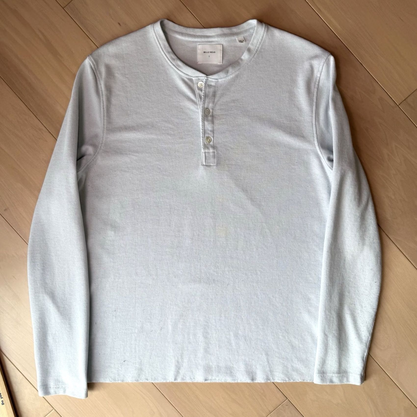 Billy Reid Billy Reid Henley Shirt Large Blue Gray Cotton Long Sleeve Men Size US L / EU 52-54 / 3 - 3 Thumbnail