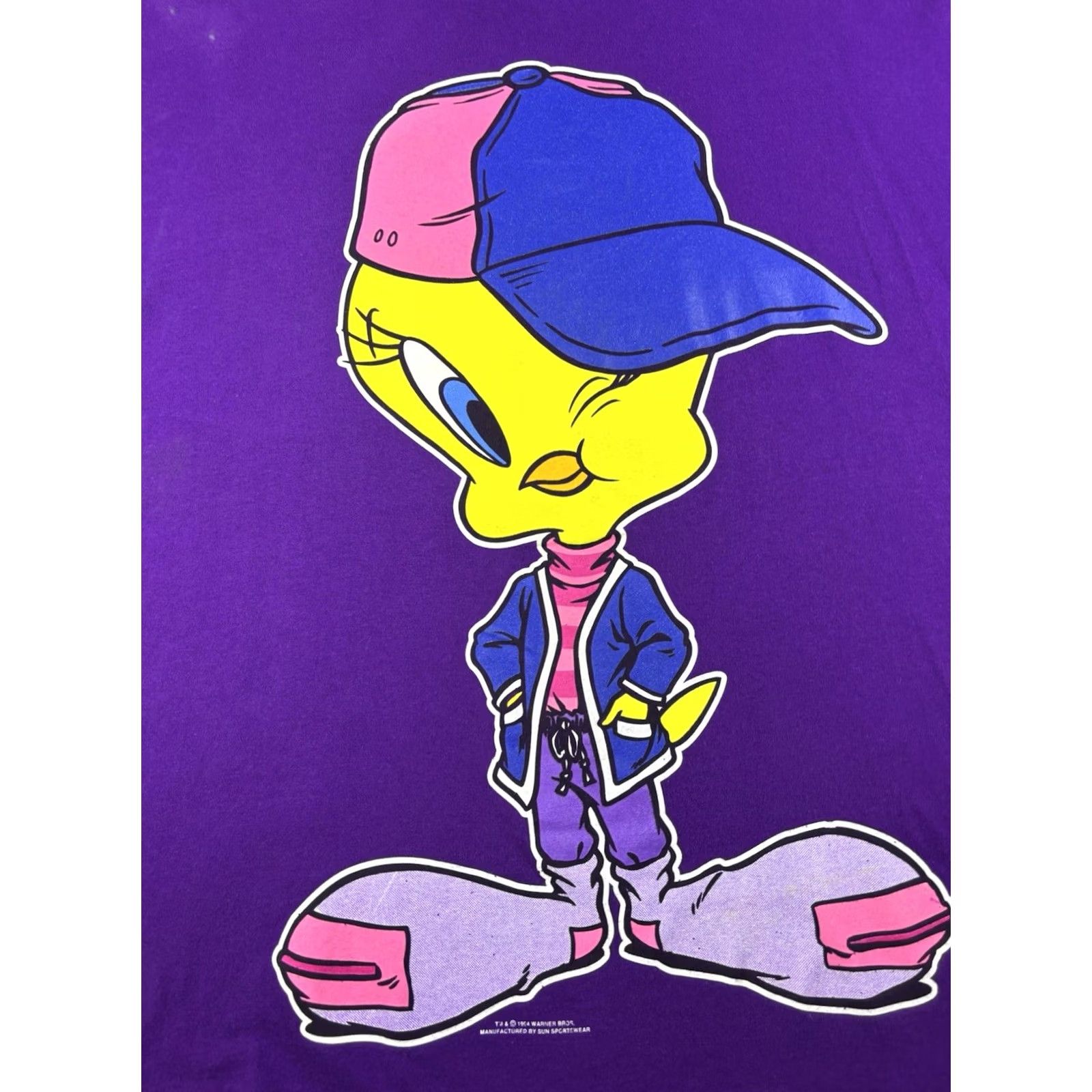 Vintage VINTAGE Looney Tunes Tweety Bird Shirt L Men Purple Double Sided USA 90s Size US L / EU 52-54 / 3 - 2 Thumbnail