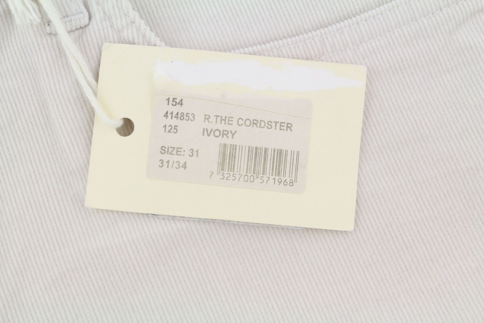 Gant RUGGER THE CORDSTER W31/L34 Ivory Corduroy Pants 85358 Size 31" - 7 Thumbnail