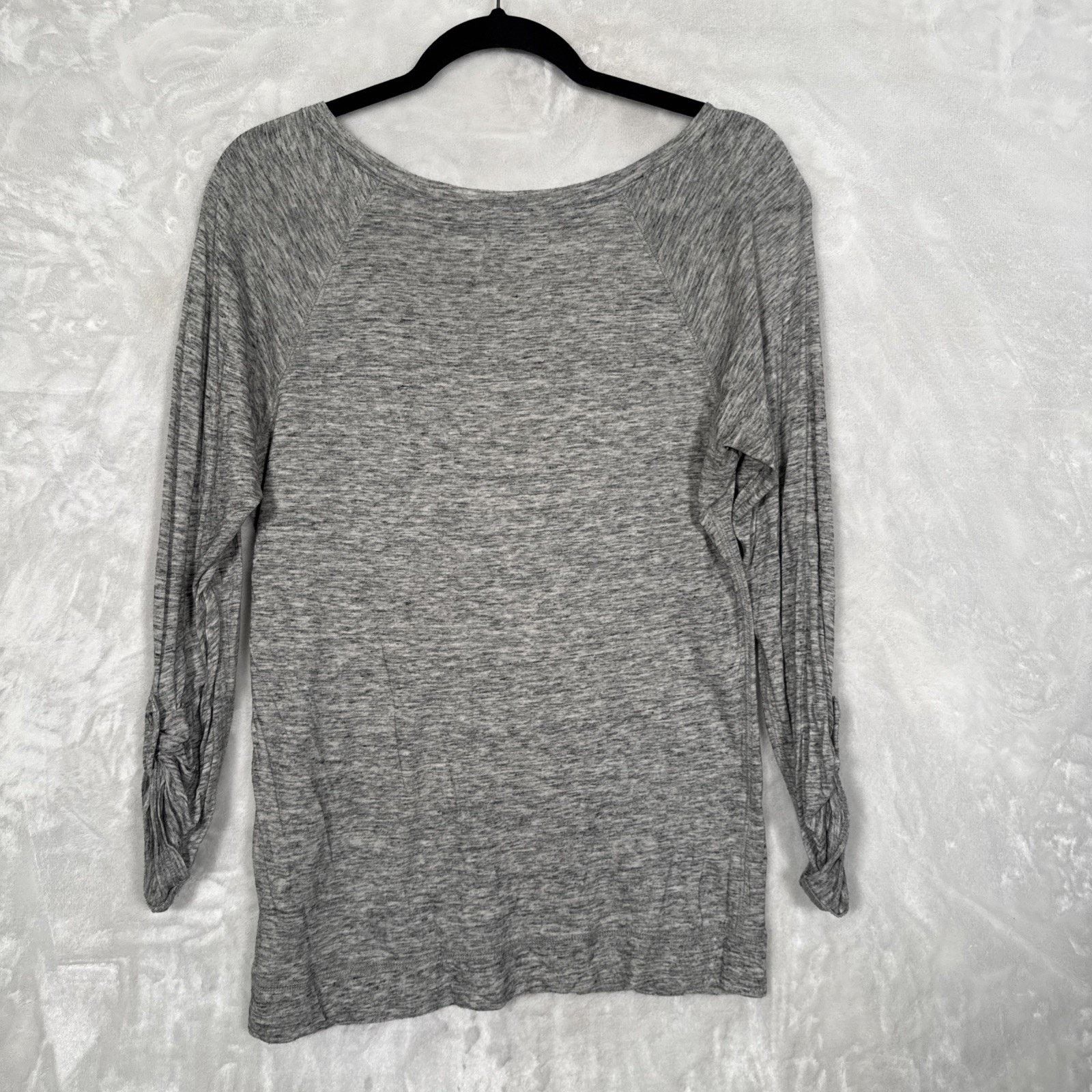 Express Express Top Womens Small Gray Long Roll Tab Sleeve Pullover Size S / US 4 / IT 40 - 12 Thumbnail