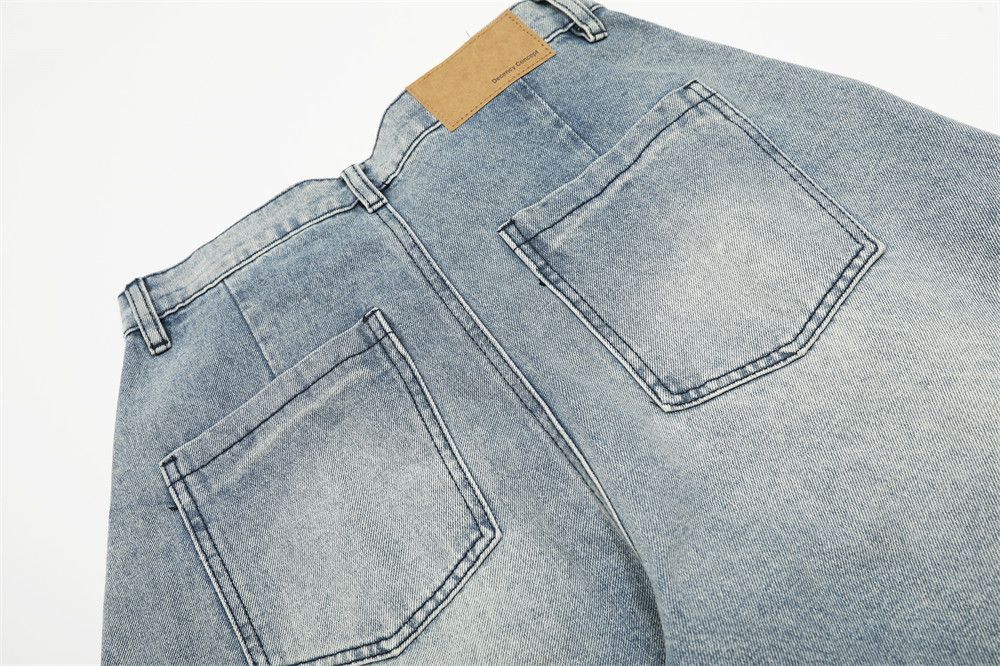 Jean Distressed men's washed multi-pocket cargo scimitar jeans Size US 32 / EU 48 - 6 Thumbnail