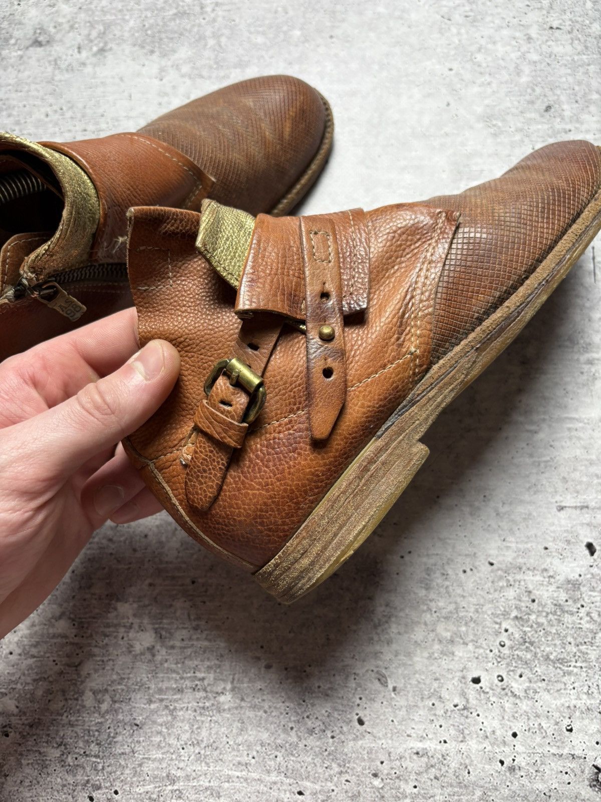 A.S.98 Vintage AS98 AIRSTEP Leather Belted Simon Boots Size US 5 / EU 37 - 11 Thumbnail