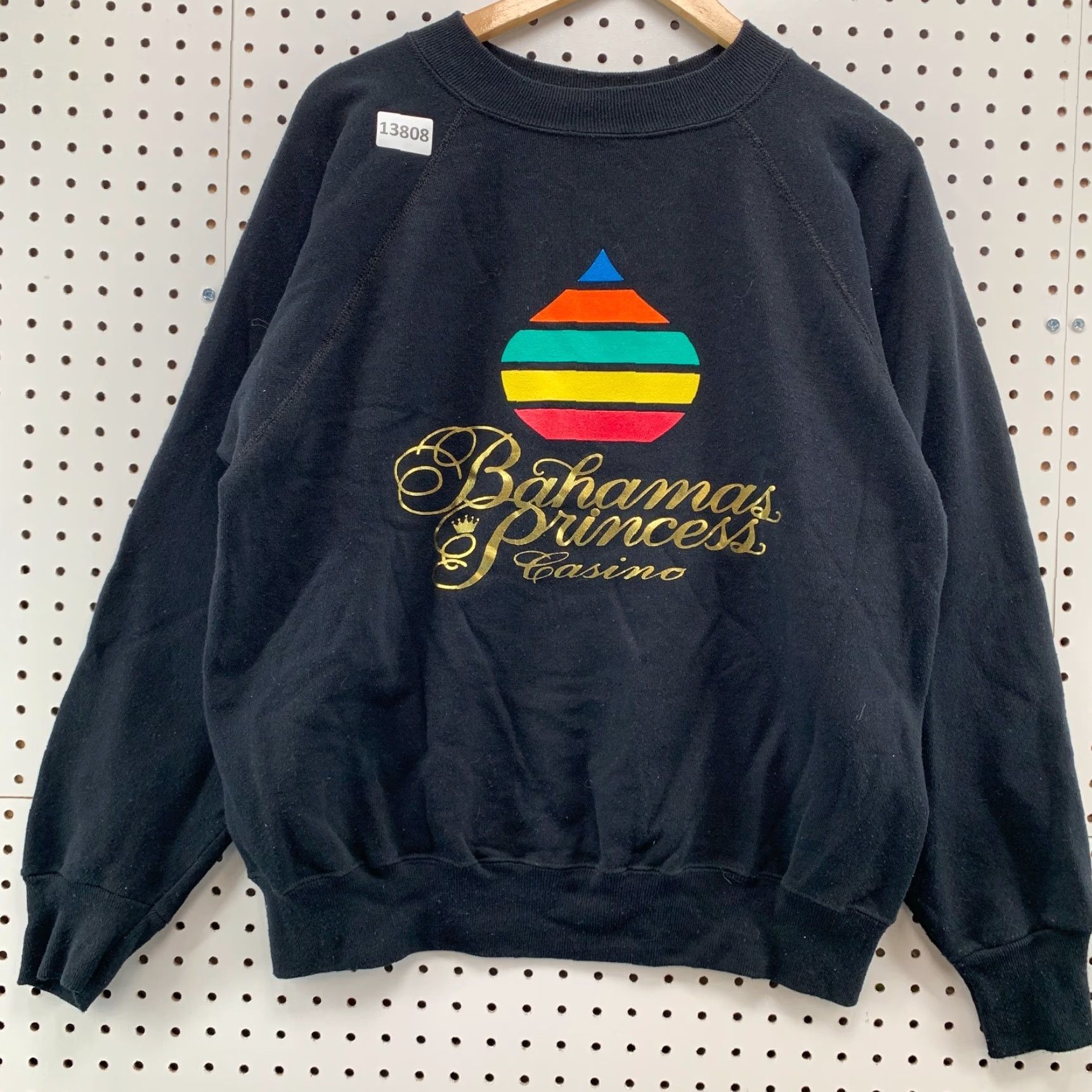 Logo 7 VINTAGE Ultra Sweats Sweatshirt Black Adult Large Bahamas Princess Water Drop Logo Logo Pullover Crew Neck All Seasons Mens Size US L / EU 52-54 / 3 - 5 Thumbnail