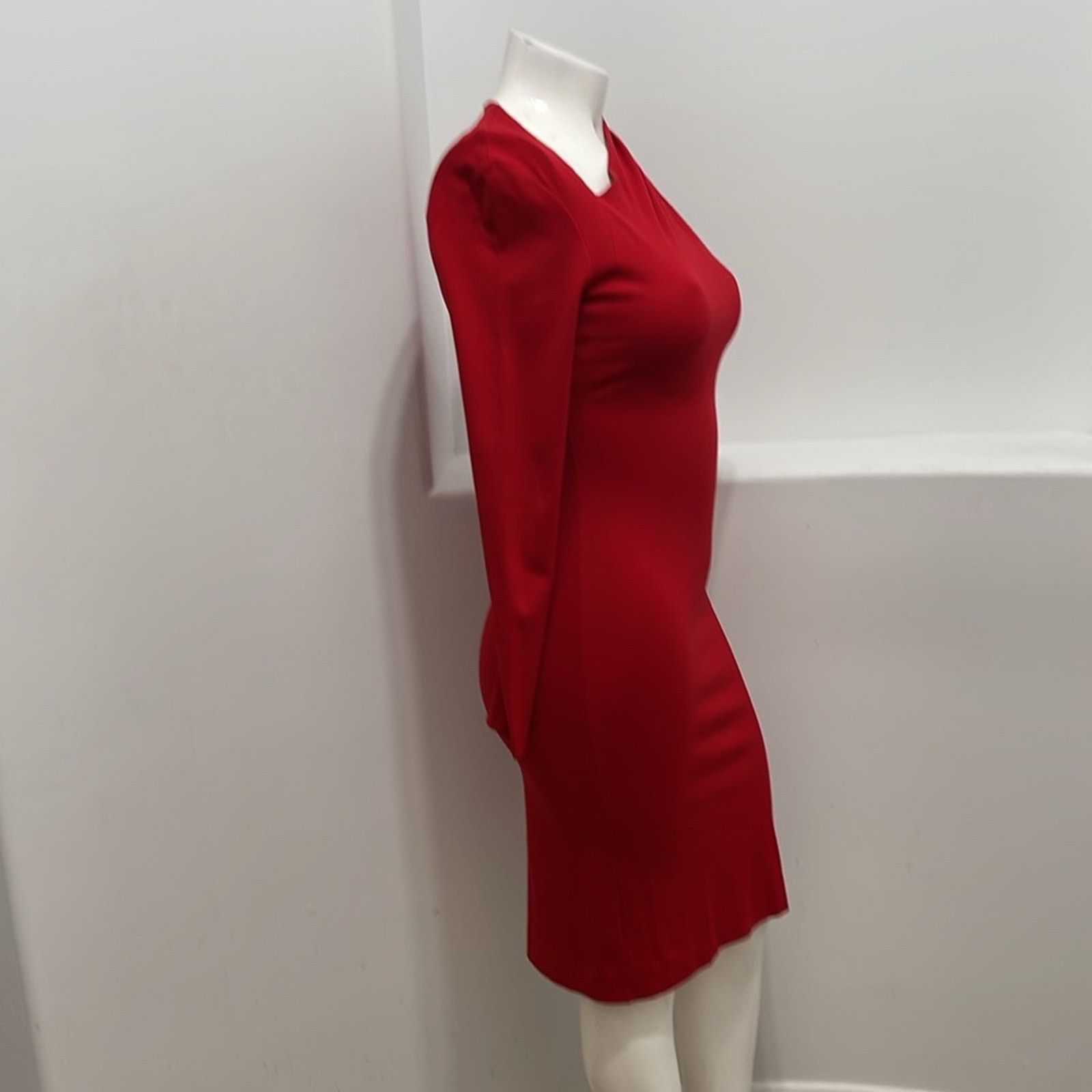 Escada Escada Red Neck Cut Out Sheath Dress Designer Size 38 Size L / US 10 / IT 46 - 6 Thumbnail