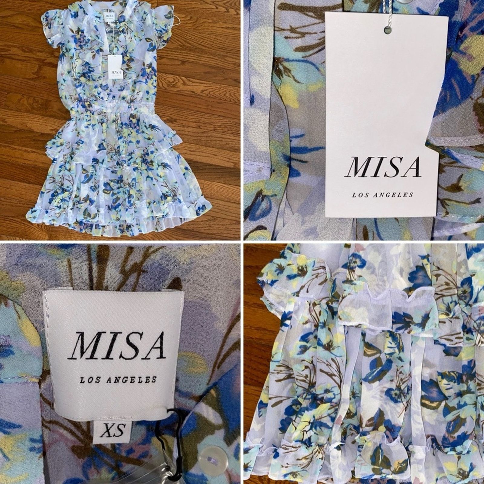 MISA Los Angeles New! $336 Misa Los Angeles Blue Floral Alona Dress XS NWT Size XS / US 0-2 / IT 36-38 - 1 Thumbnail