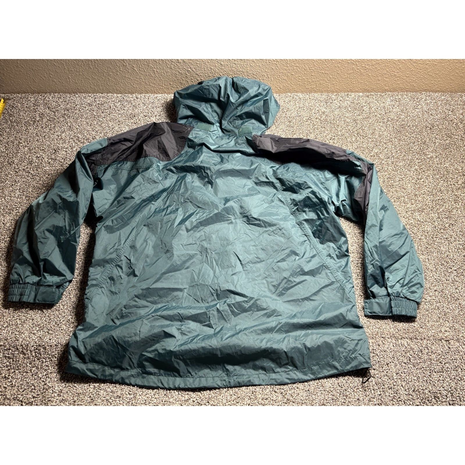 Bass Pro Shops Bass Pro Shops Jacket Mens 3XL Hooded Nylon Rain Coat Fishing Rain Coat Zip Pockets Water Resistant Weathergear Outdoor Full Zip Lined Green Nylon Size US XXL / EU 58 / 5 - 2 Thumbnail