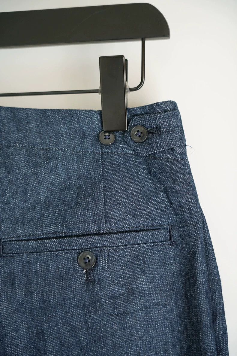 Yohji Yamamoto Yohji Yamamoto Yohji Yamamoto Blue Linen Blend Pants Size US 27 - 5 Thumbnail