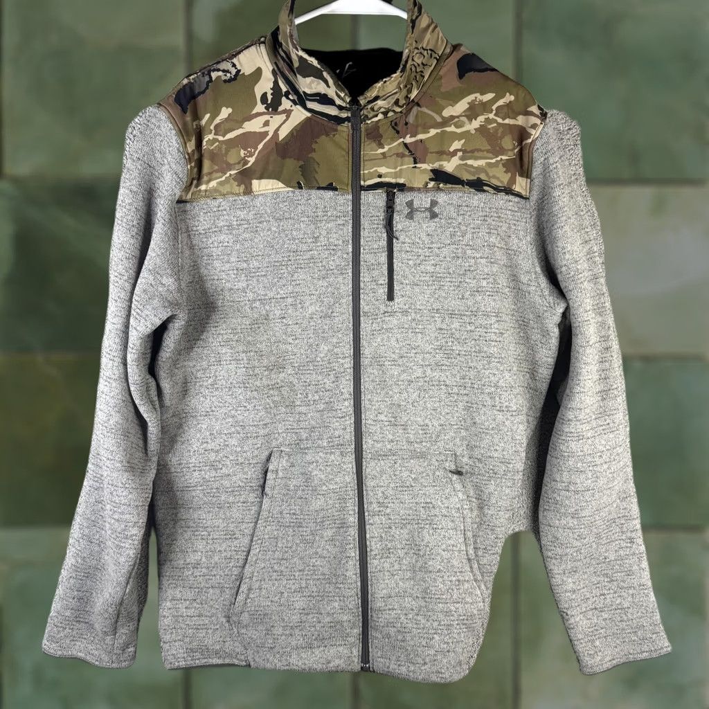 Under Armour Under Armour Jacket Mens XL Gray Camouflage Yoke Fleece Full Zip Pockets Hunting Winter Size US XL / EU 56 / 4 - 1 Thumbnail