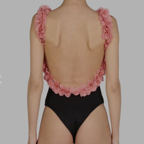 Other La Reveche Amira One Piece Swimsuit Flowers Black Pink - M Size ONE SIZE - 8 Thumbnail