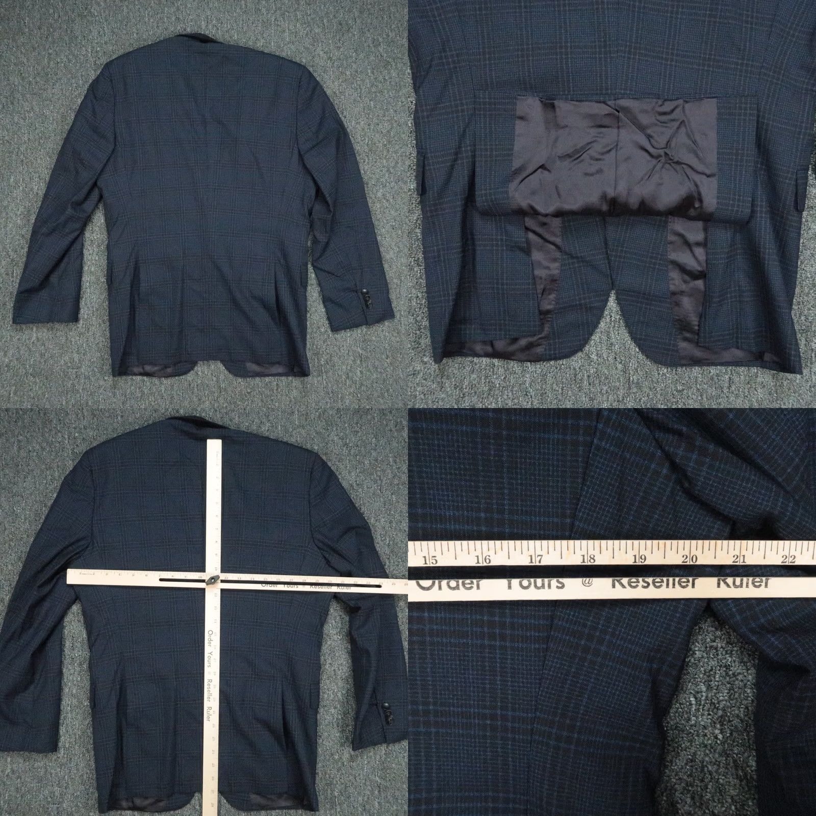 Hugo Boss HUGO BOSS Blazer Mens 38R Blue Glen Plaid Drago Wool 2 Piece Regular Notch Lapel Double-Vented Size 38R - 8 Thumbnail