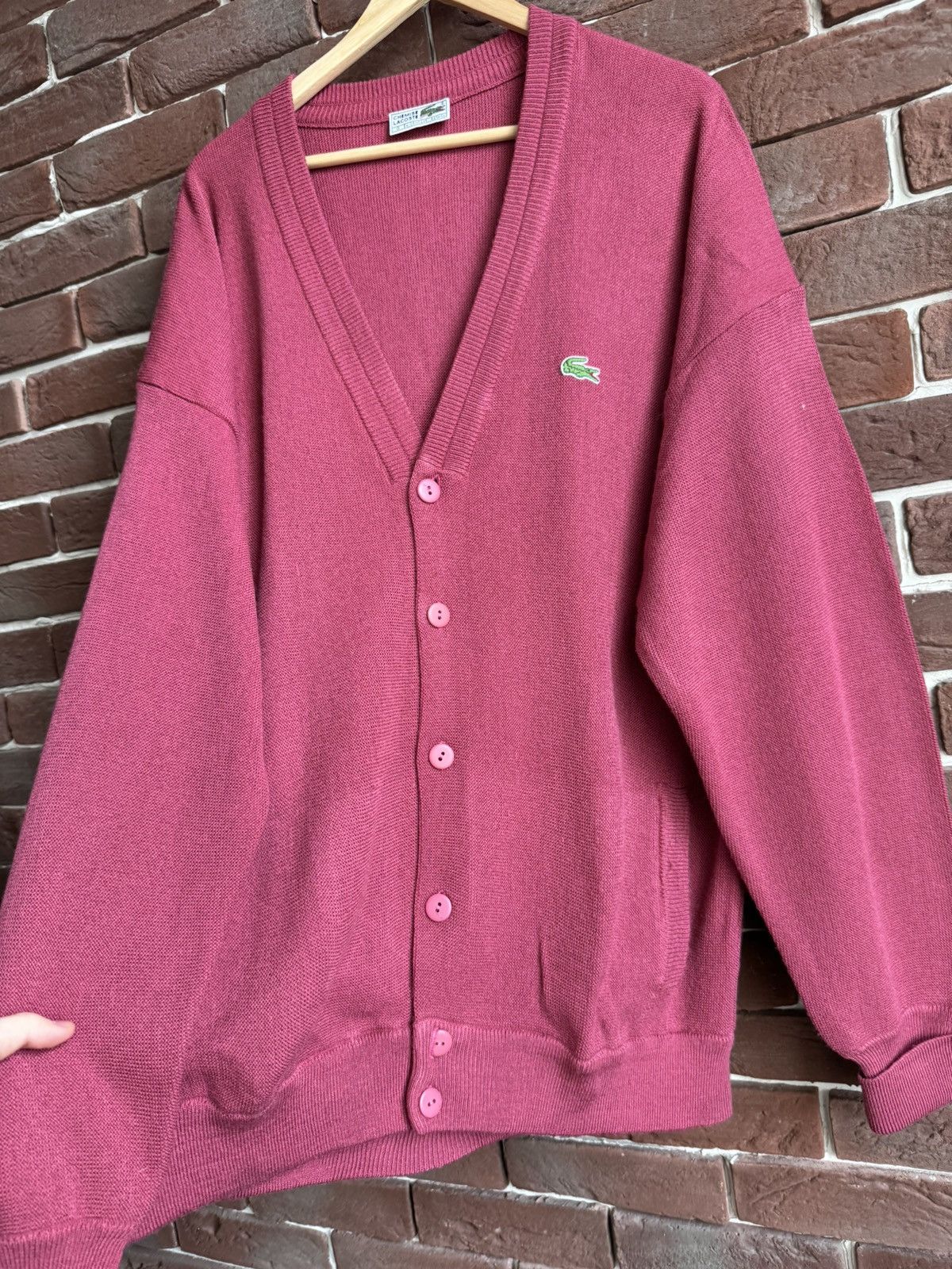Lacoste Lacoste Vintage 80s Cardigan Sweater Pink L Classic Casual Size US L / EU 52-54 / 3 - 3 Thumbnail
