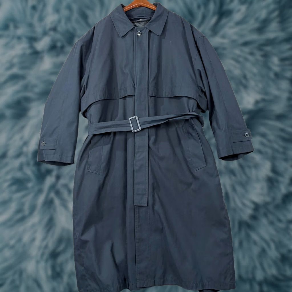 Pierre Cardin Pierre Cardin Trench Coat Coat Belted Long Raincoat 46R Mens Dark Gray Black Satin Polyester Buckle Button Zip Quilted Size US S / EU 44-46 / 1 - 1 Thumbnail