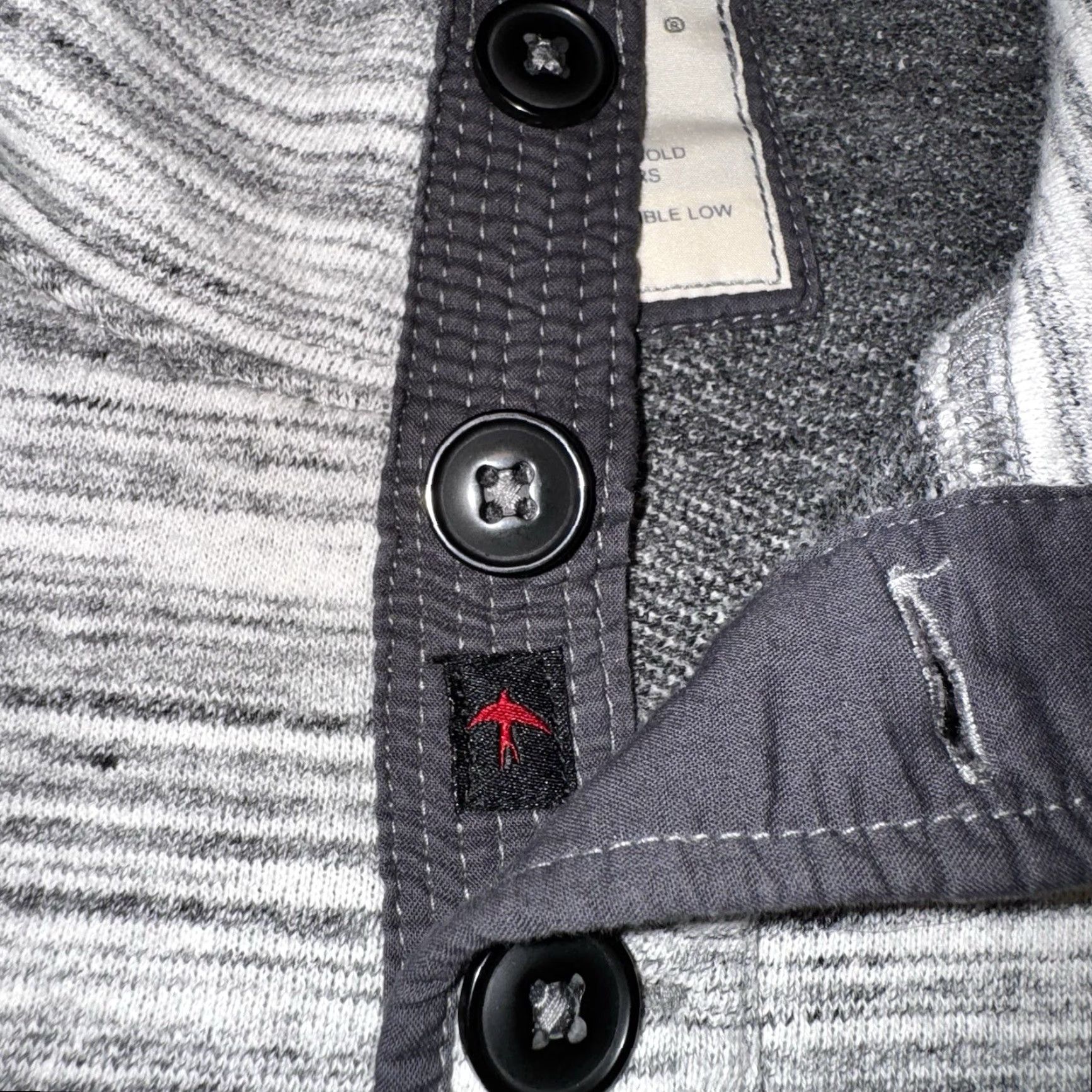 Relwen Relwen Sweater Men’s Gray Mock Neck Terry 1/4 Button French Loop Size Medium Size US L / EU 52-54 / 3 - 3 Thumbnail