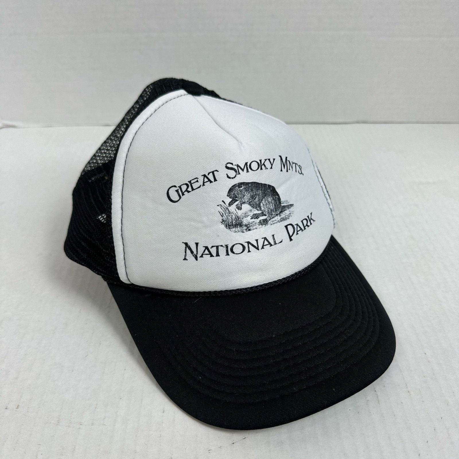Otto Great Smoky Mts Black White Mesh Trucker Hat Cap Baseball Size ONE SIZE - 1 Thumbnail