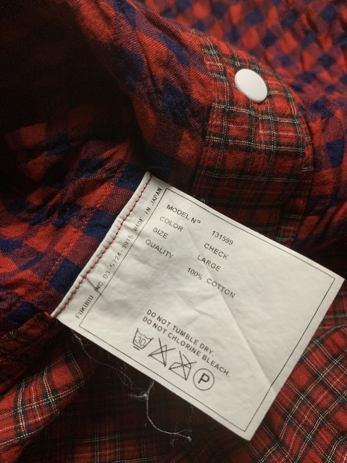 Comme des Garcons Yaeca Study Japanese Multi Checkered Snap Button Up Size US L / EU 52-54 / 3 - 7 Thumbnail
