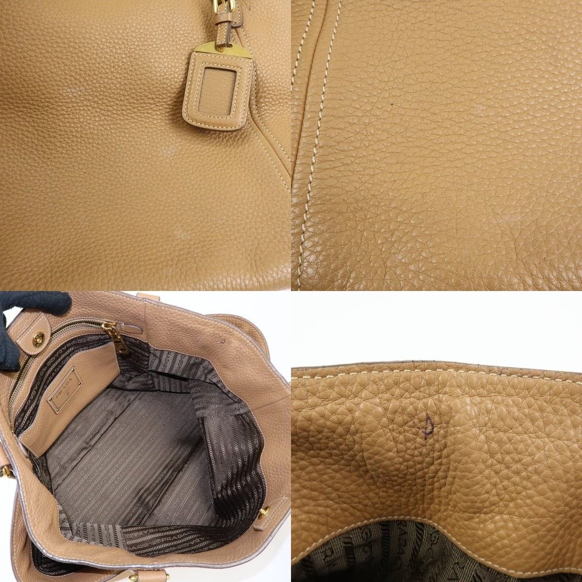 Prada Prada Vitello Daino Tote Calfskin Tan Size ONE SIZE - 7 Thumbnail