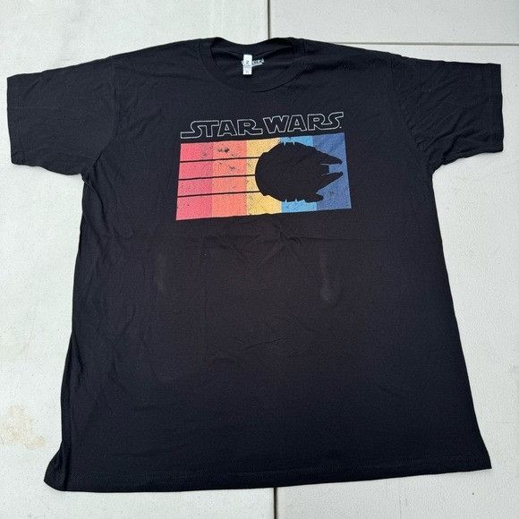Star Wars New Star Wars Rainbow Millennium Falcon Silhouette Tee Sz XL Size US XL / EU 56 / 4 - 2 Thumbnail