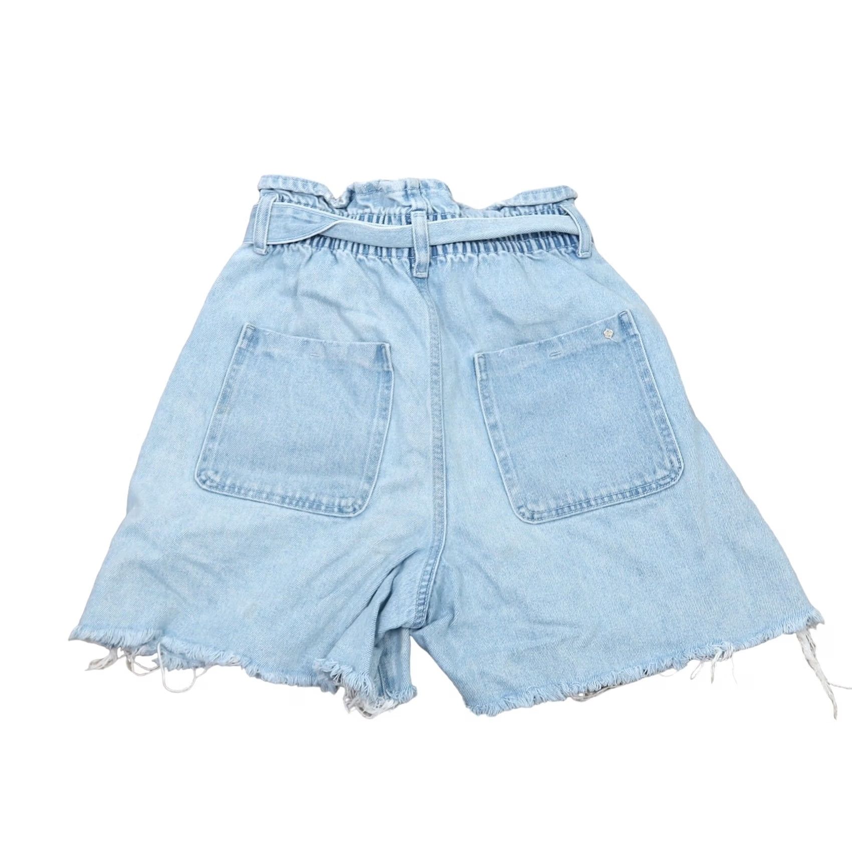Zara ZARA shorts high rise paperbag cut off light wash blue denim 4 Size 27" / US 4 / IT 40 - 3 Thumbnail