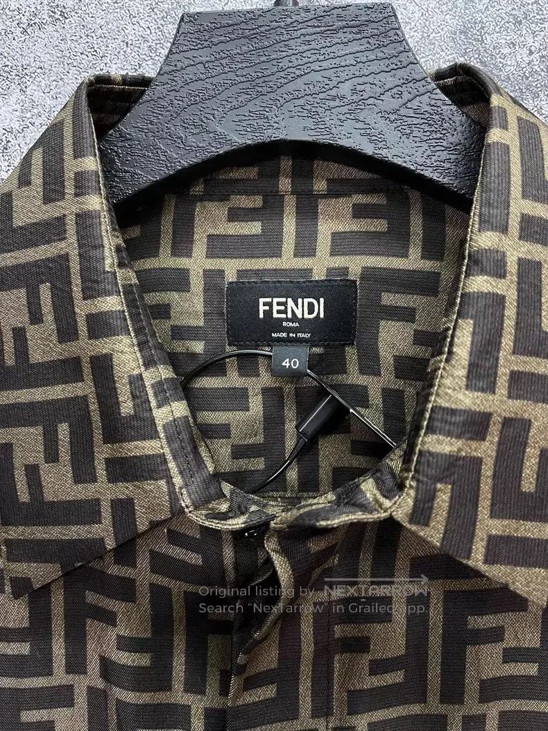Fendi Fendi size 40 Double F Logo Print Casual Shirt Size US XXS / EU 40 - 3 Thumbnail