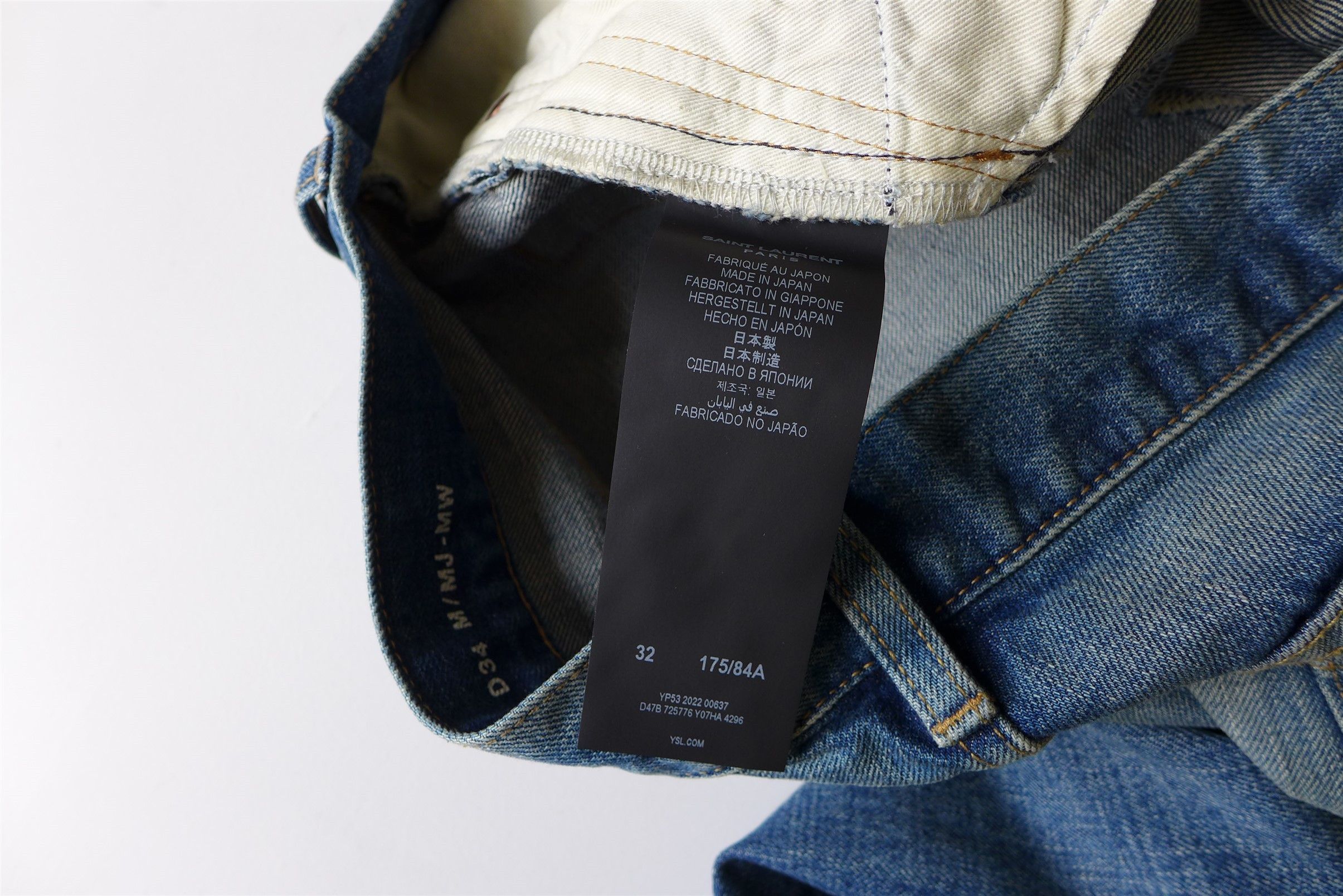 Saint Laurent Paris Saint Laurent D34 Mick Jeans -- Authentic Vintage Blue Denim Size US 32 / EU 48 - 16 Thumbnail