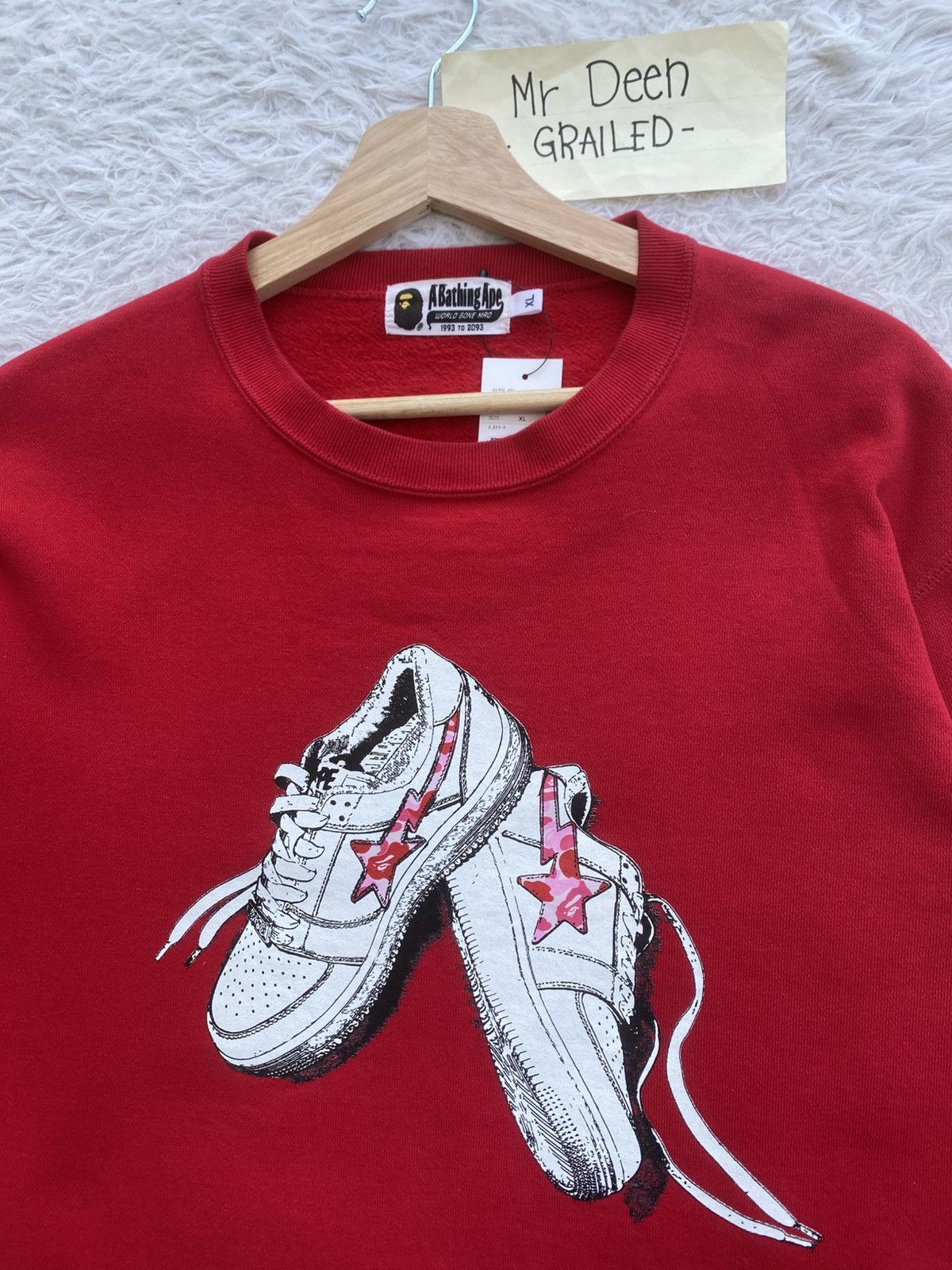 Bape Rare BAPE Camo Bapesta Crewneck Red Sweater Size US XL / EU 56 / 4 - 10 Thumbnail