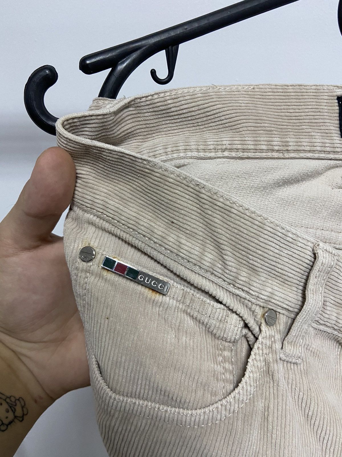 Gucci × Vintage Gucci Corduroy Pants Italy Vintage Casuals small Logo Size US 32 / EU 48 - 5 Thumbnail