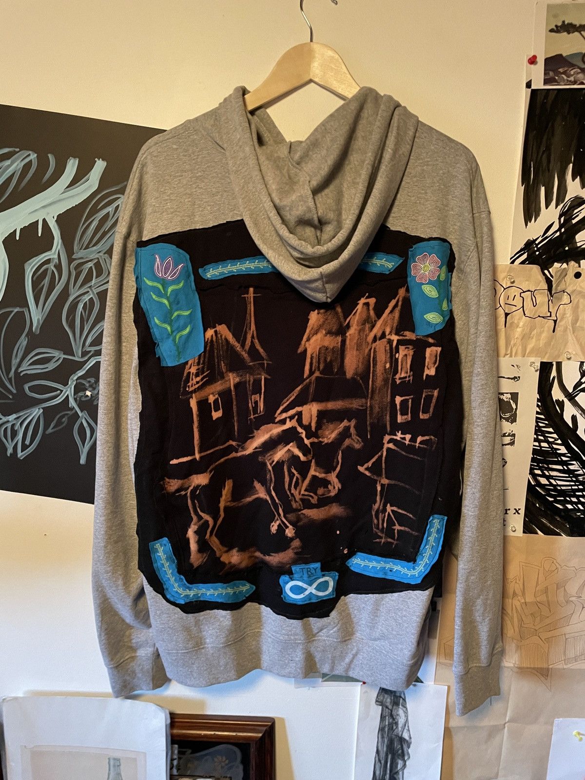 Vintage Grey “Try” Hoodie Size US XL / EU 56 / 4 - 2 Thumbnail