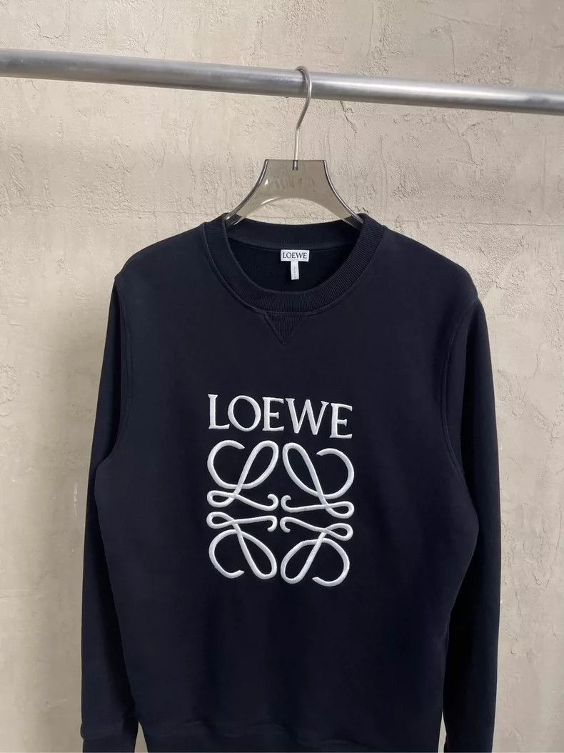 Loewe LOEWE Black embroidered Logo round neck hoodie Size S / US 4 / IT 40 - 3 Thumbnail