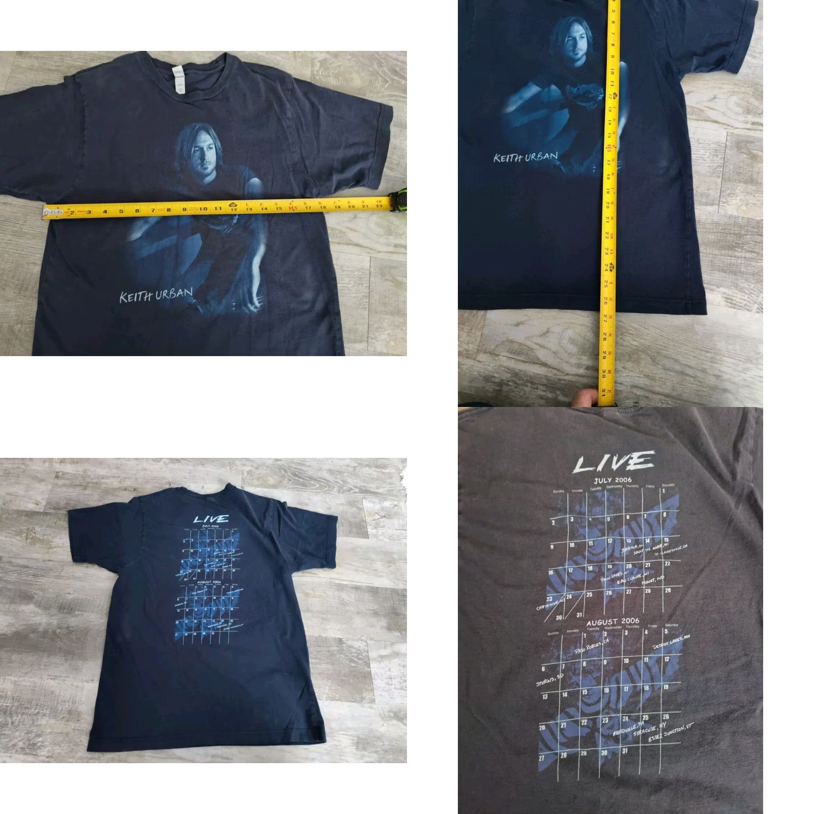 Vintage Keith Urban 2006 Tour T-Shirt Medium Blue Graphic Print Country Music Unisex Size M / US 6-8 / IT 42-44 - 8 Thumbnail