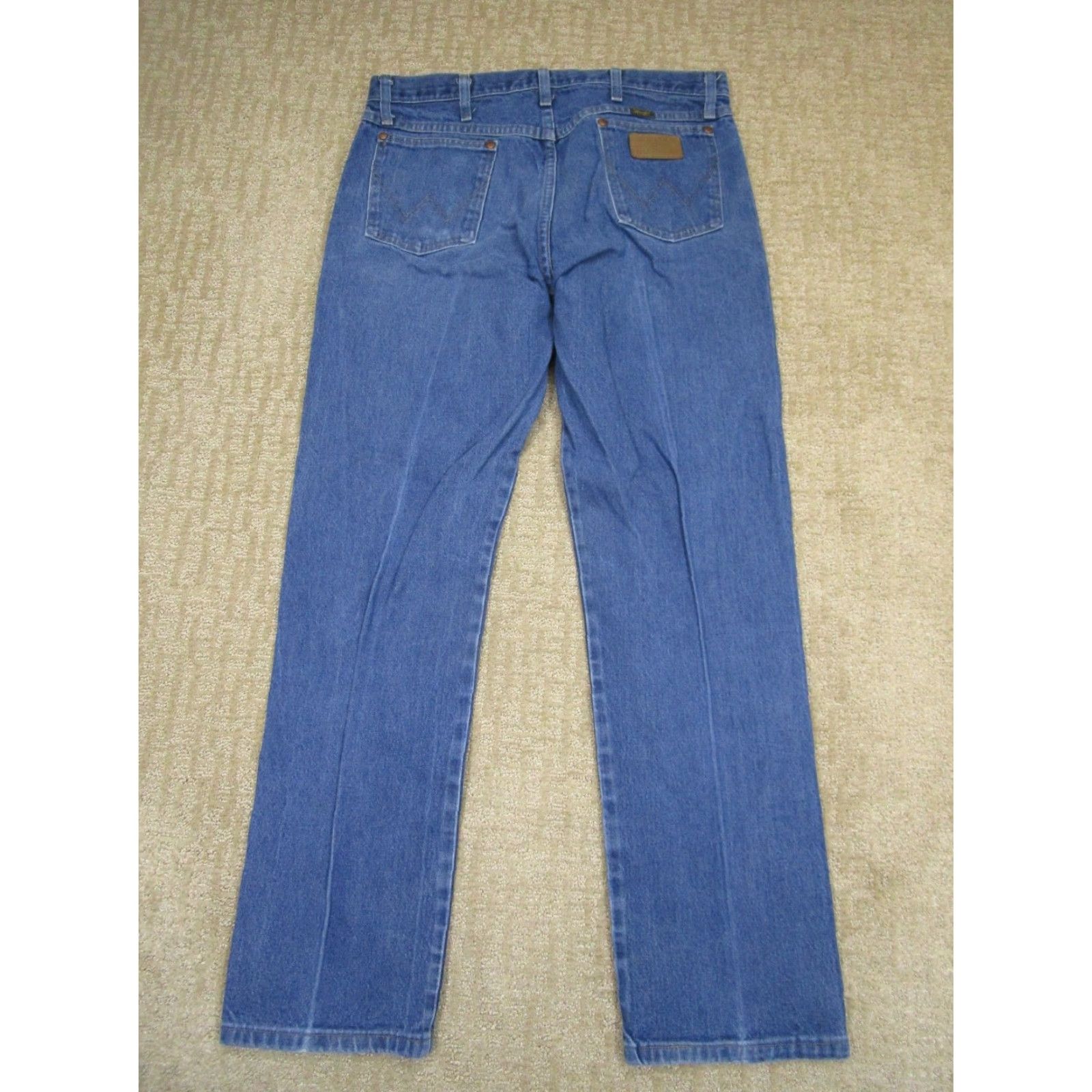 Wrangler Wrangler Jeans Men 36x32 Light Wash Cowboy Cut Western Pants Blue Logo 5-Pocket Regular Fit Cowboys Mens Size US 36 / EU 52 - 3 Thumbnail