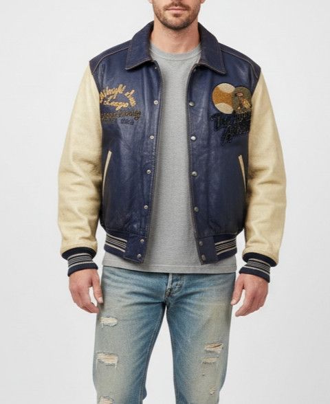 Avirex Vtg 1953 Midnight Sun League Avirex Varsity Leather Jacket Size US M / EU 48-50 / 2 - 1 Thumbnail