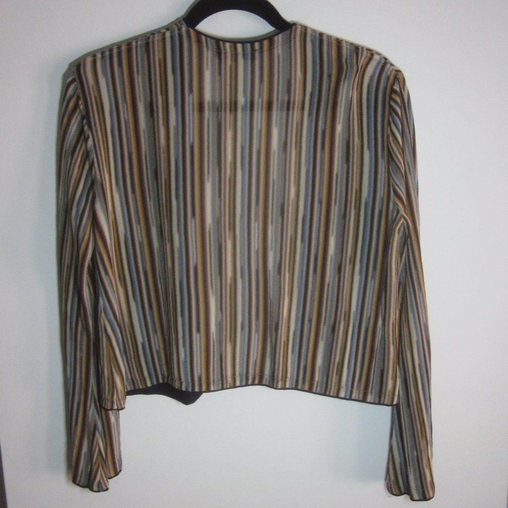 Zanella Zanella Womens Striped Open Front Crop Cardigan Size XL Size L / US 10 / IT 46 - 4 Thumbnail
