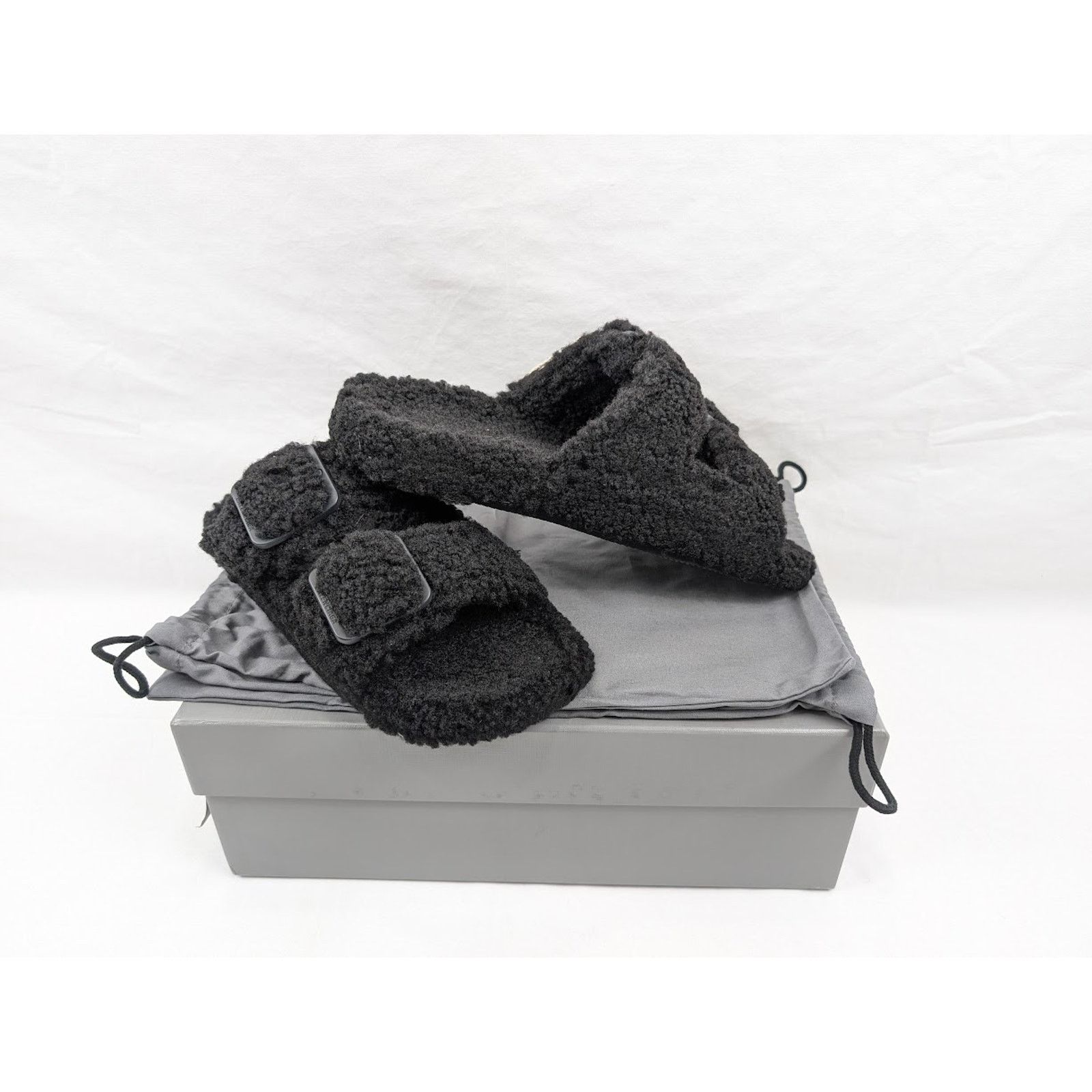 Balenciaga o1rshd1 Furry Shearling Mallorca Sandals in Black Size US 9 / EU 42 - 21 Thumbnail