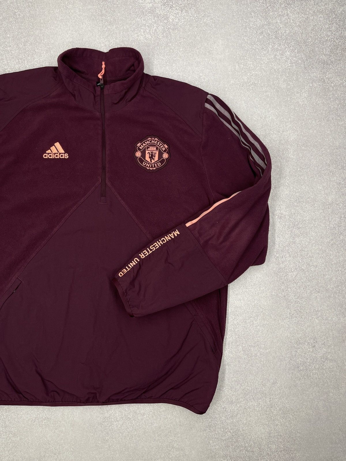 Mens Adidas Manchester United 1/4 Half Zip Fleece Y2K Jersey