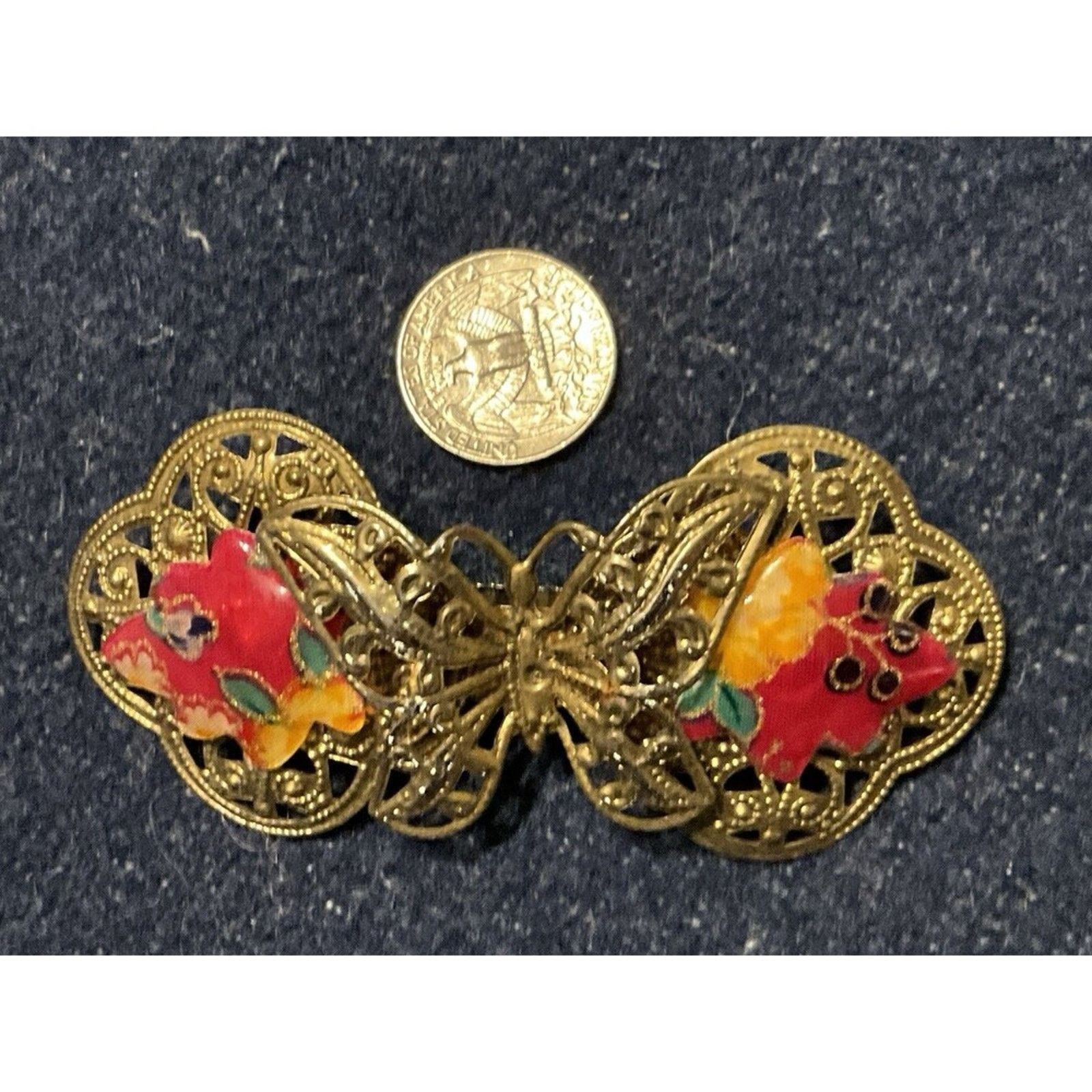Other Gold Tone Large Butterfly Hair Clip Size ONE SIZE - 4 Thumbnail
