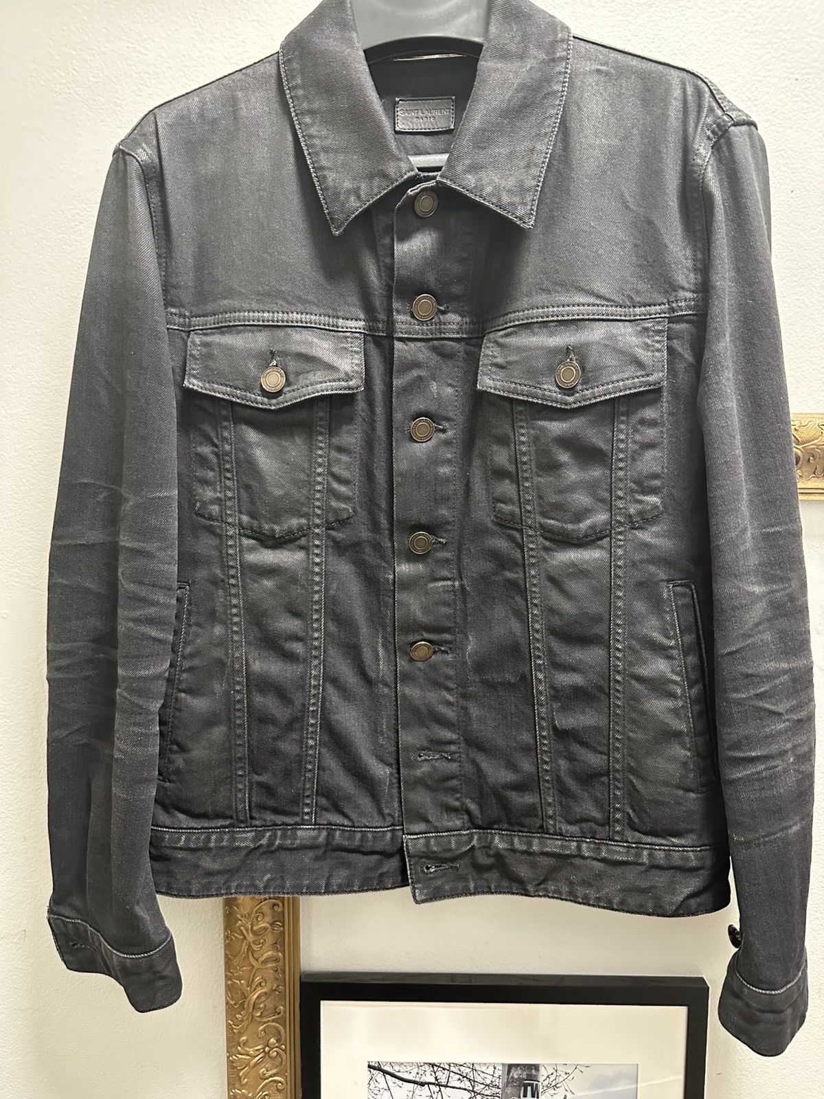 Saint Laurent Paris Saint Laurent Coated Denim jacket Size US XS / EU 42 / 0 - 1 Thumbnail