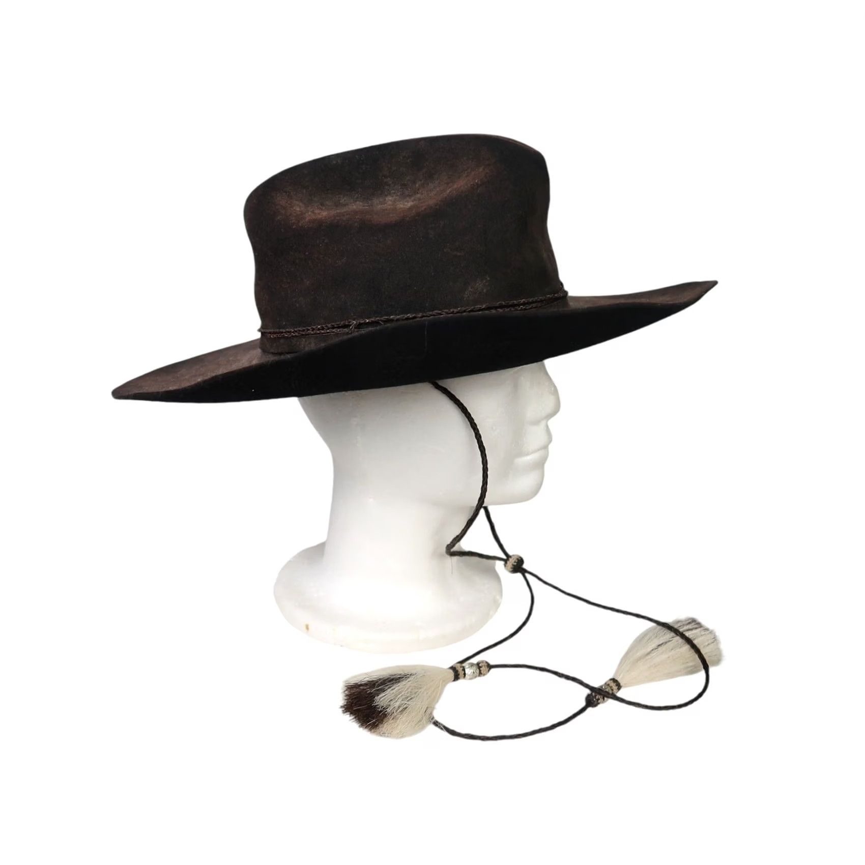 FELT VINTAGE Resistol Long Oval 4X Beaver Felt Wool Black Western Cowboy Hat Men's 7 Mens Size ONE SIZE - 5 Thumbnail