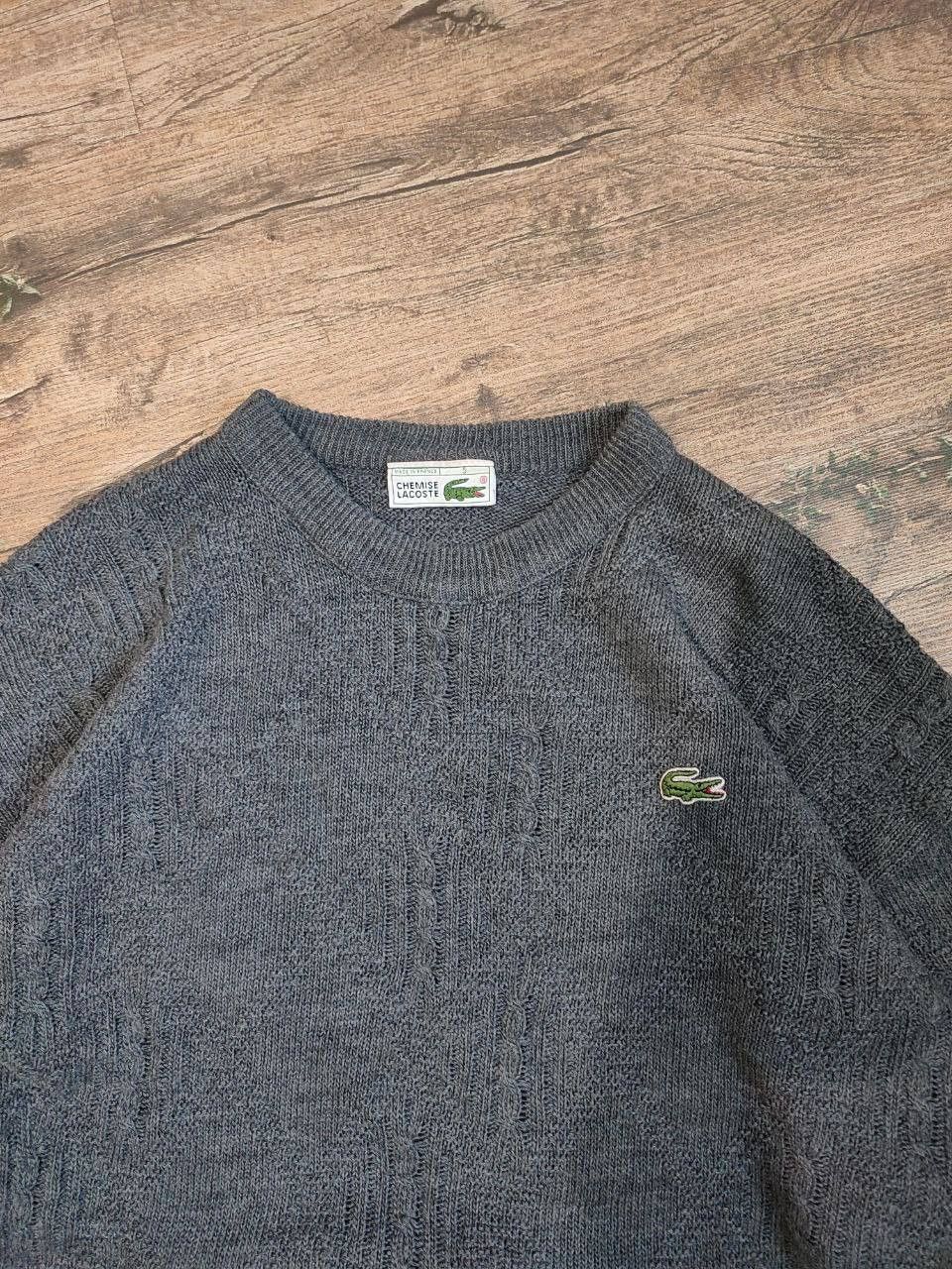 Lacoste Men's Knitted Gray Sweater Lacoste Vintage 90s Size US L / EU 52-54 / 3 - 5 Thumbnail